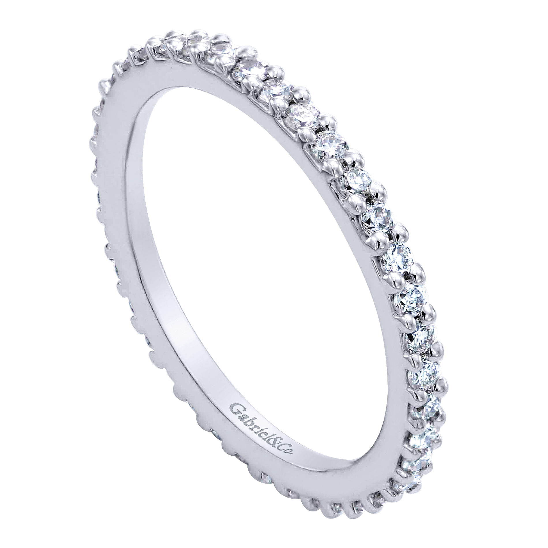 14k White Gold Diamond Eternity Band Anniversary Band angle 3 14k White Gold Diamond Eternity Band Anniversary Band angle 3