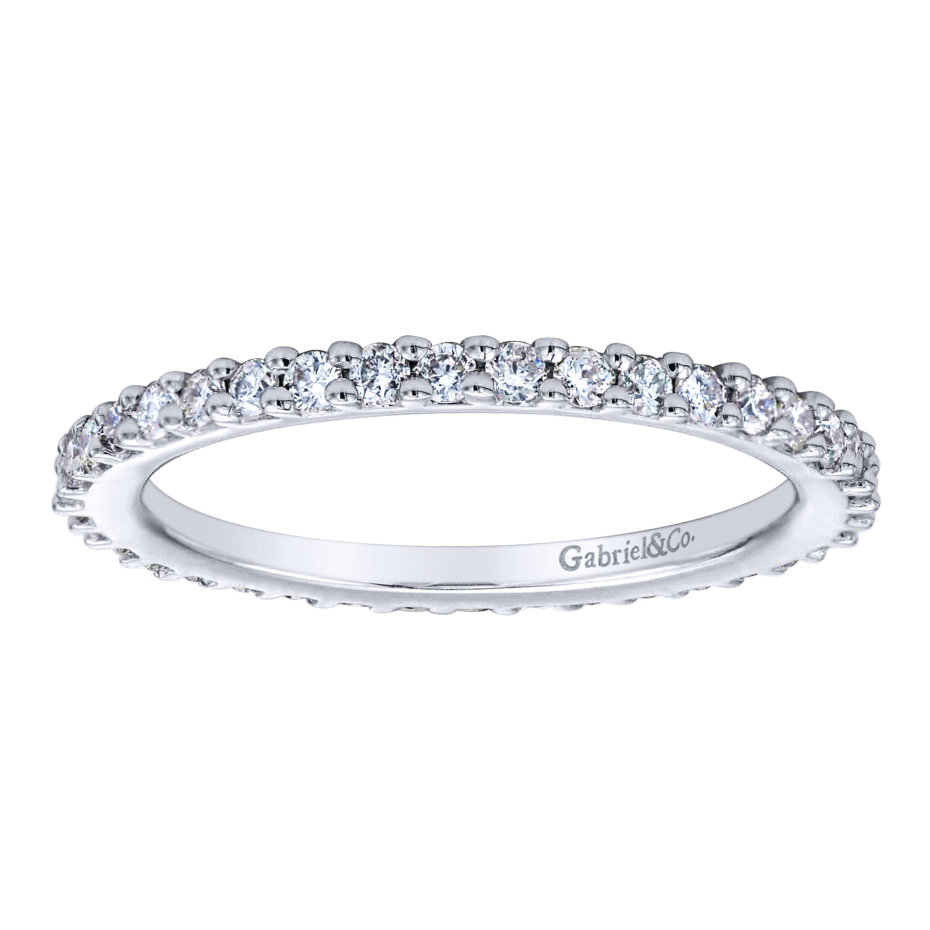 14k White Gold Diamond Eternity Band Anniversary Band angle 4 14k White Gold Diamond Eternity Band Anniversary Band angle 4