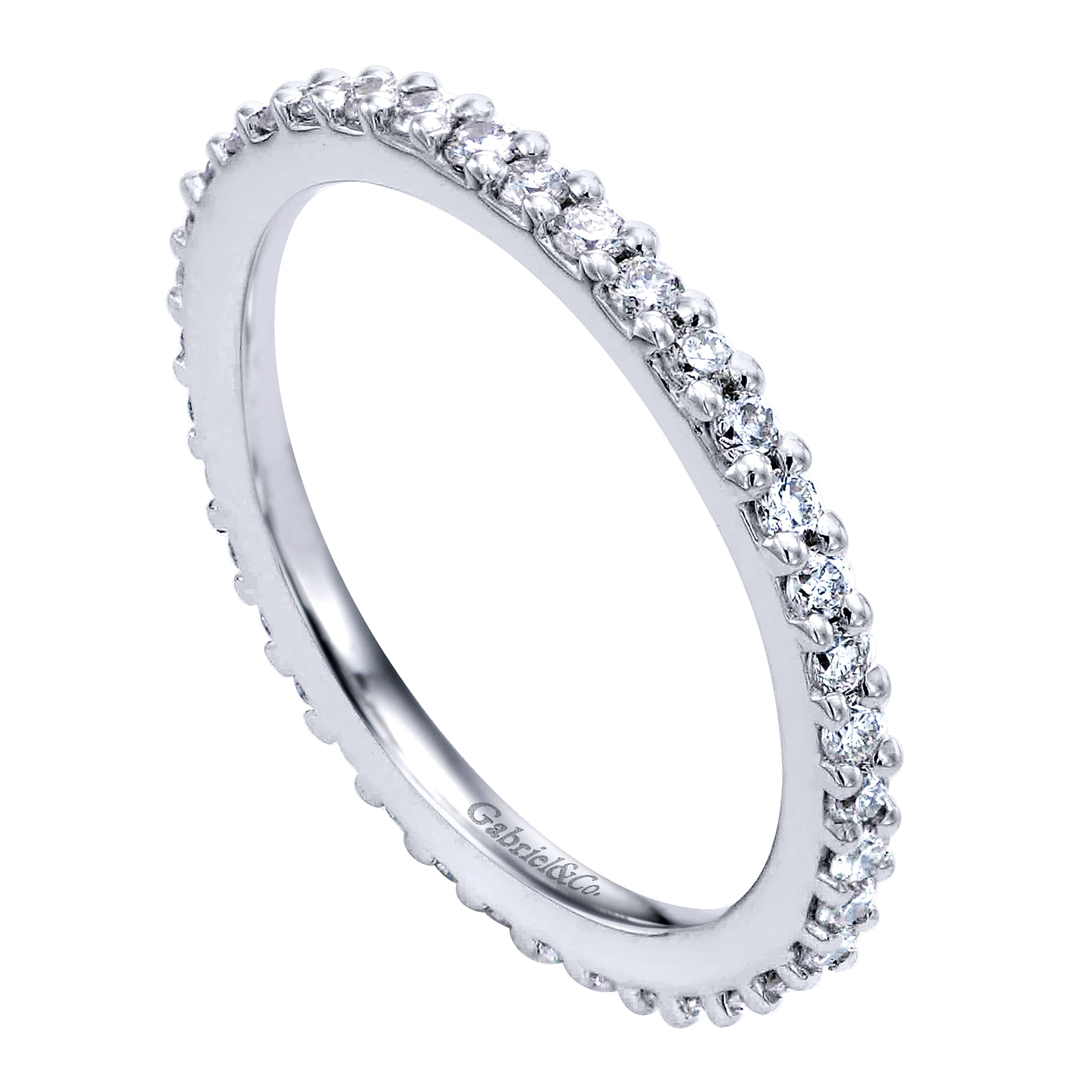 14k White Gold Diamond Eternity Band Anniversary Band angle 3 14k White Gold Diamond Eternity Band Anniversary Band angle 3