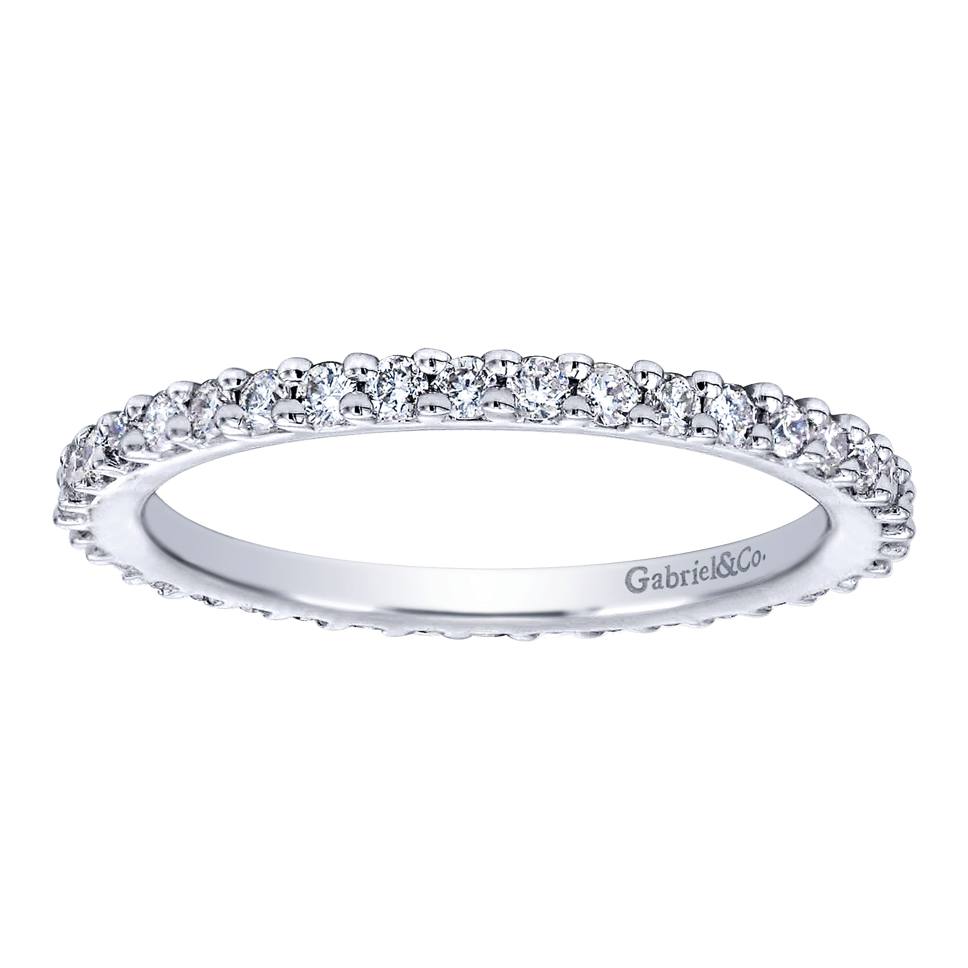 14k White Gold Diamond Eternity Band Anniversary Band angle 4 14k White Gold Diamond Eternity Band Anniversary Band angle 4