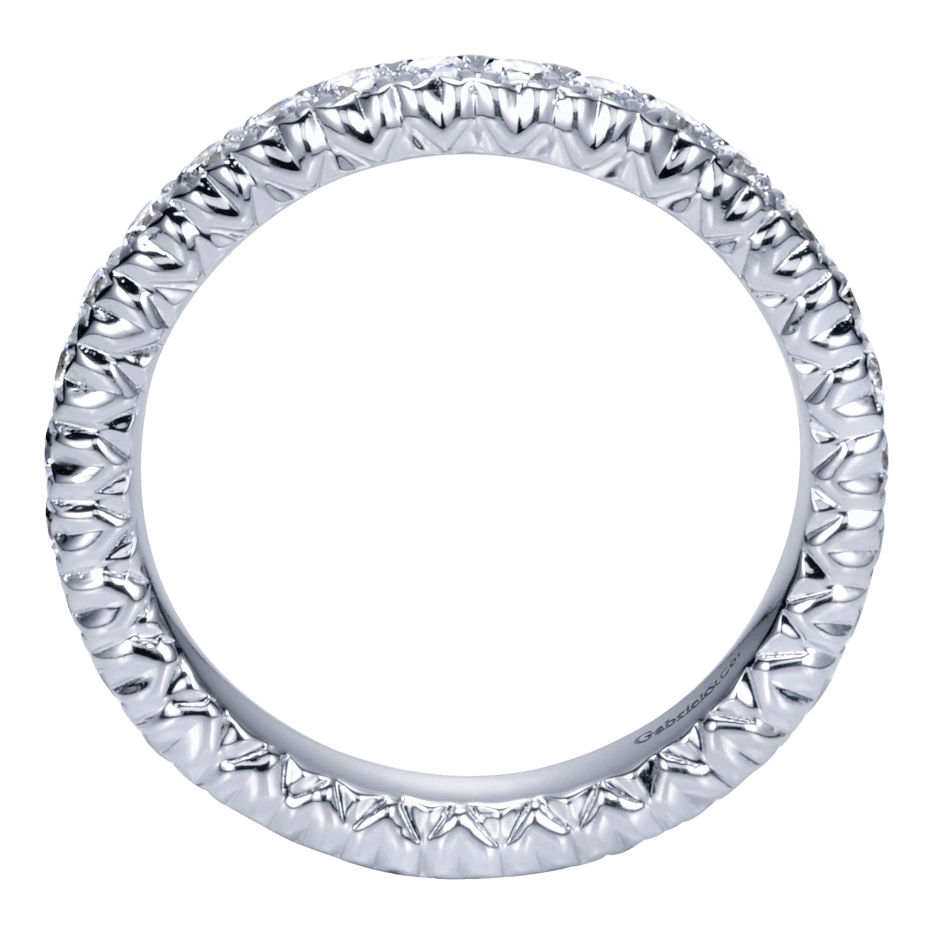 14k White Gold Diamond Eternity Band Anniversary Band angle 2 14k White Gold Diamond Eternity Band Anniversary Band angle 2