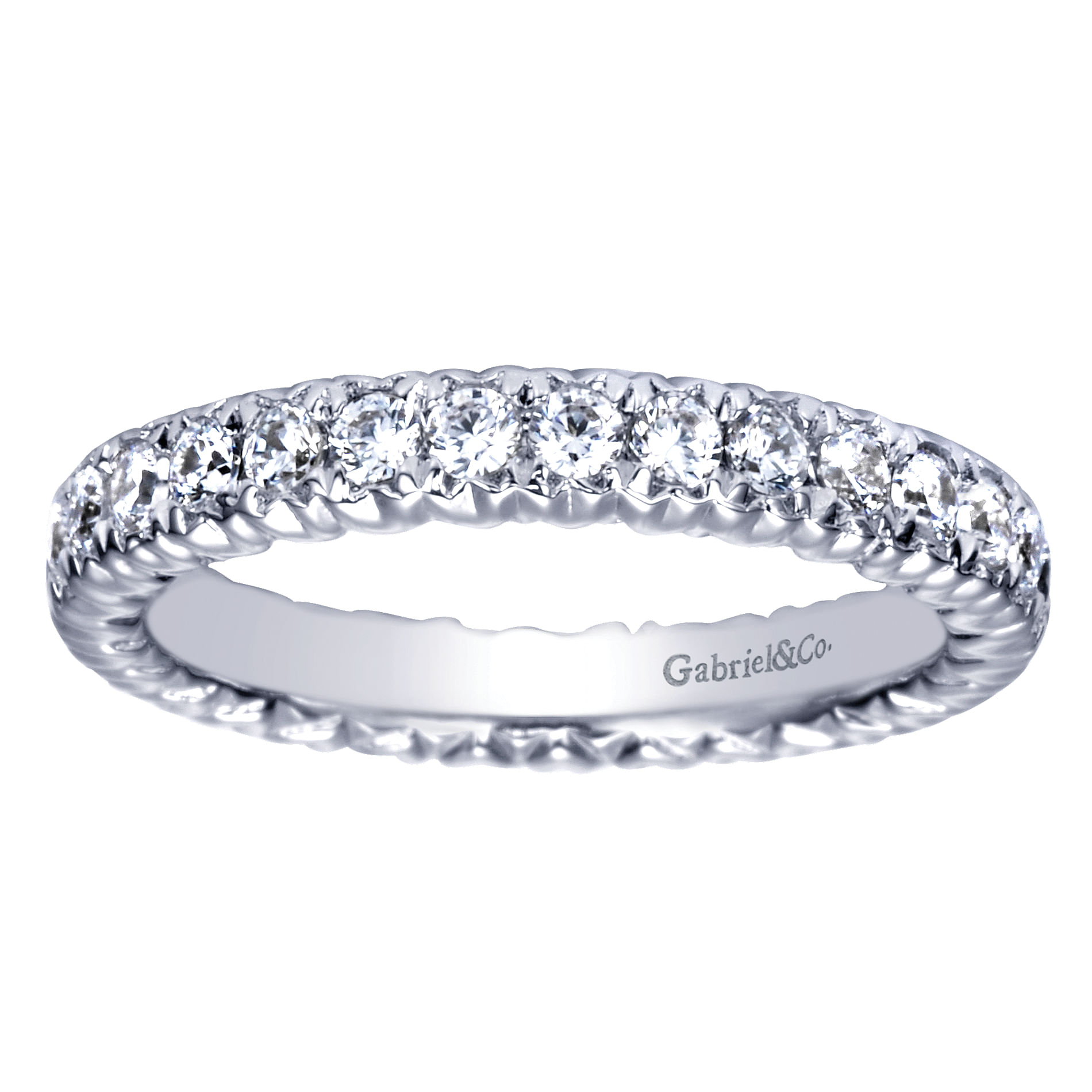 14k White Gold Diamond Eternity Band Anniversary Band angle 5 14k White Gold Diamond Eternity Band Anniversary Band angle 5