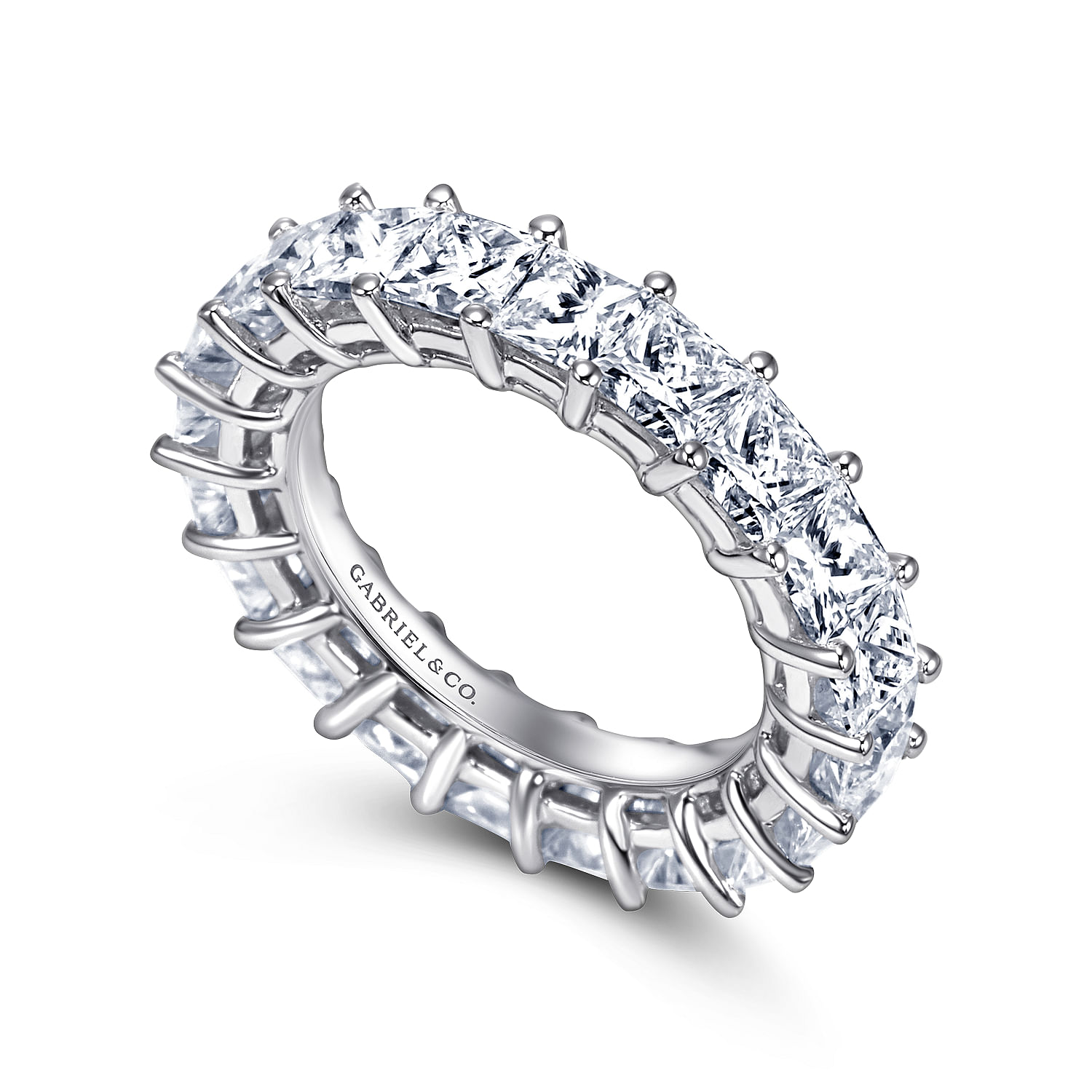 14k White Gold Diamond Eternity Band Anniversary Band angle 3 14k White Gold Diamond Eternity Band Anniversary Band angle 3