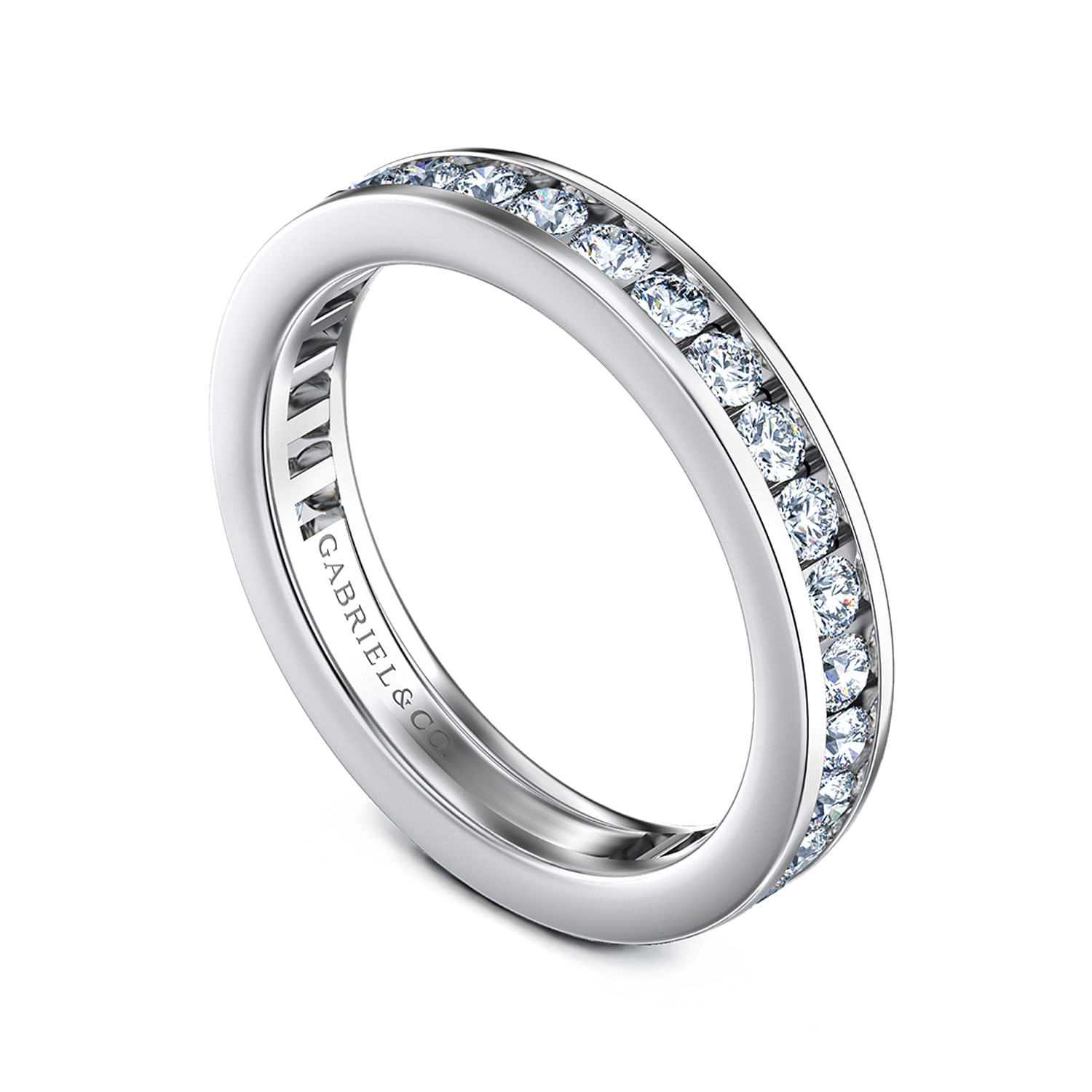 14k White Gold Diamond Eternity Band Anniversary Band angle 3 14k White Gold Diamond Eternity Band Anniversary Band angle 3