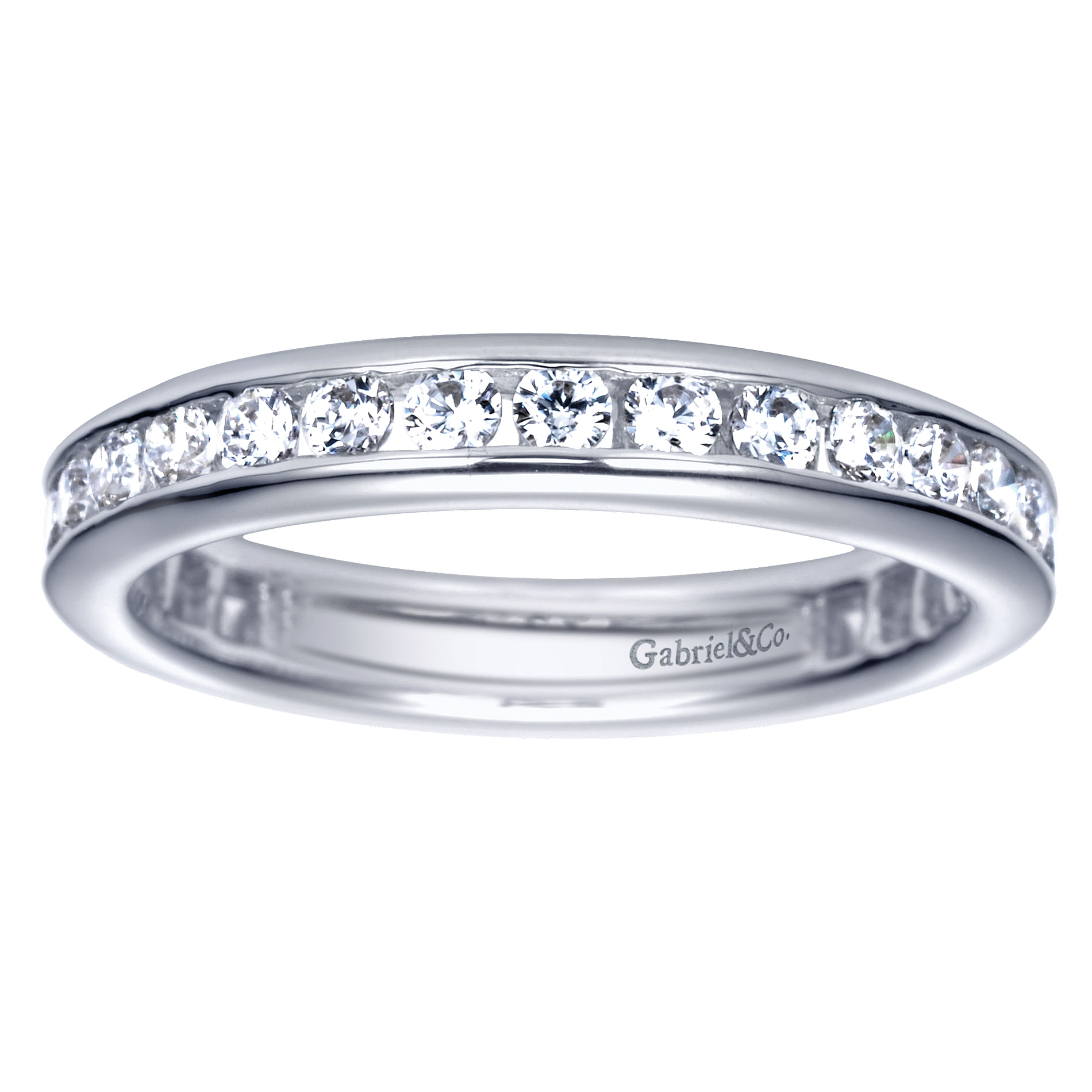 14k White Gold Diamond Eternity Band Anniversary Band angle 5 14k White Gold Diamond Eternity Band Anniversary Band angle 5