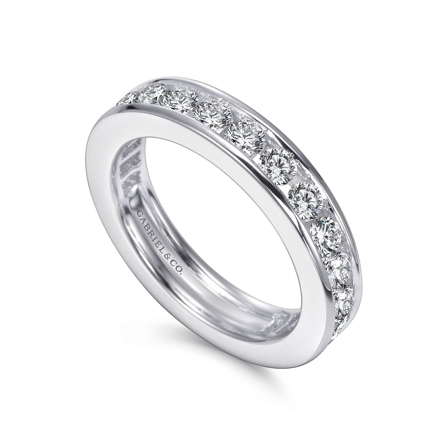 14k White Gold Diamond Eternity Band Anniversary Band angle 3 14k White Gold Diamond Eternity Band Anniversary Band angle 3