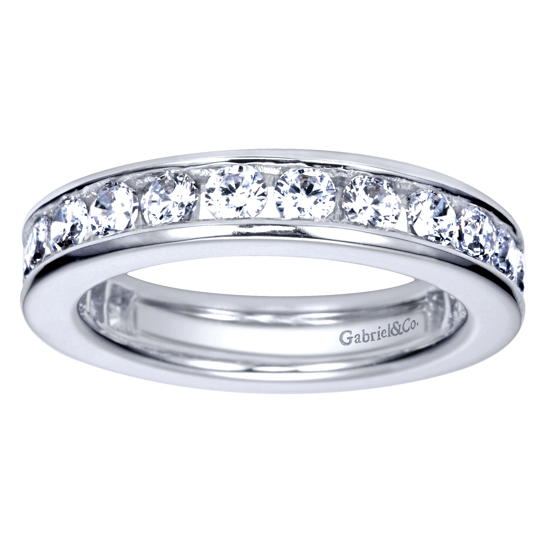 14k White Gold Diamond Eternity Band Anniversary Band angle 5 14k White Gold Diamond Eternity Band Anniversary Band angle 5