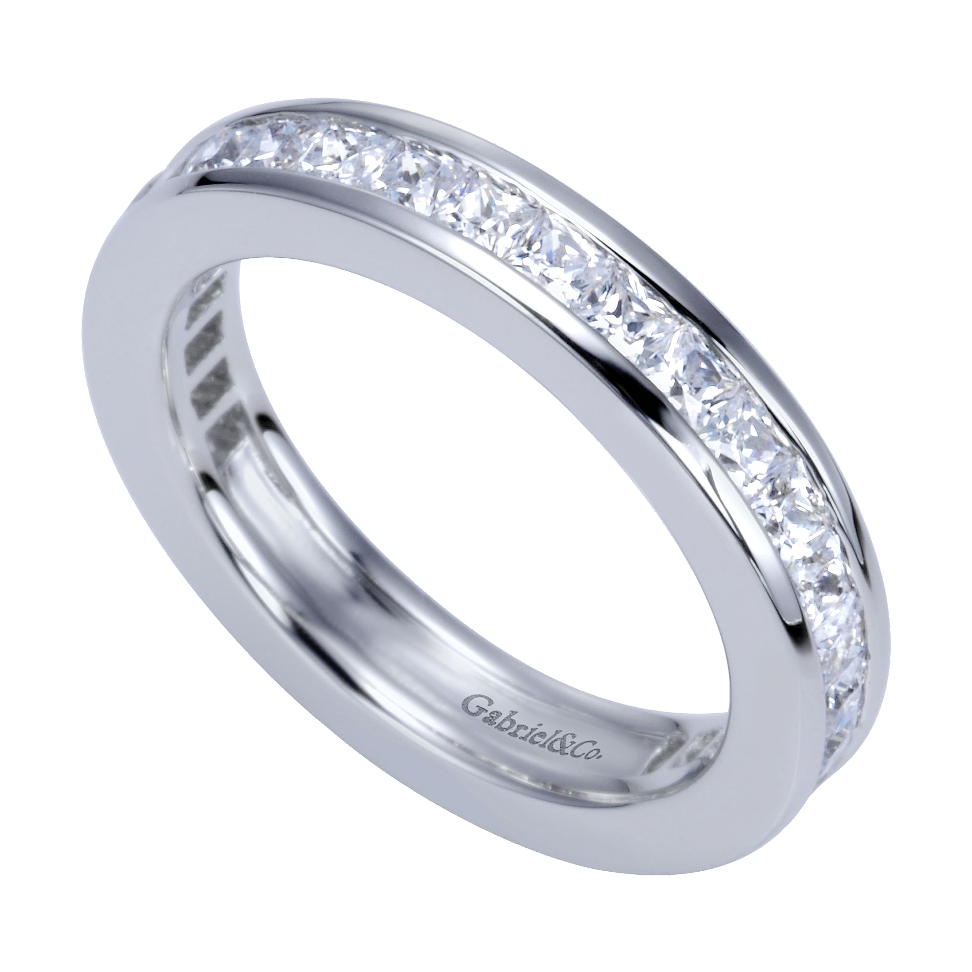 14k White Gold Diamond Eternity Band Anniversary Band angle 3 14k White Gold Diamond Eternity Band Anniversary Band angle 3
