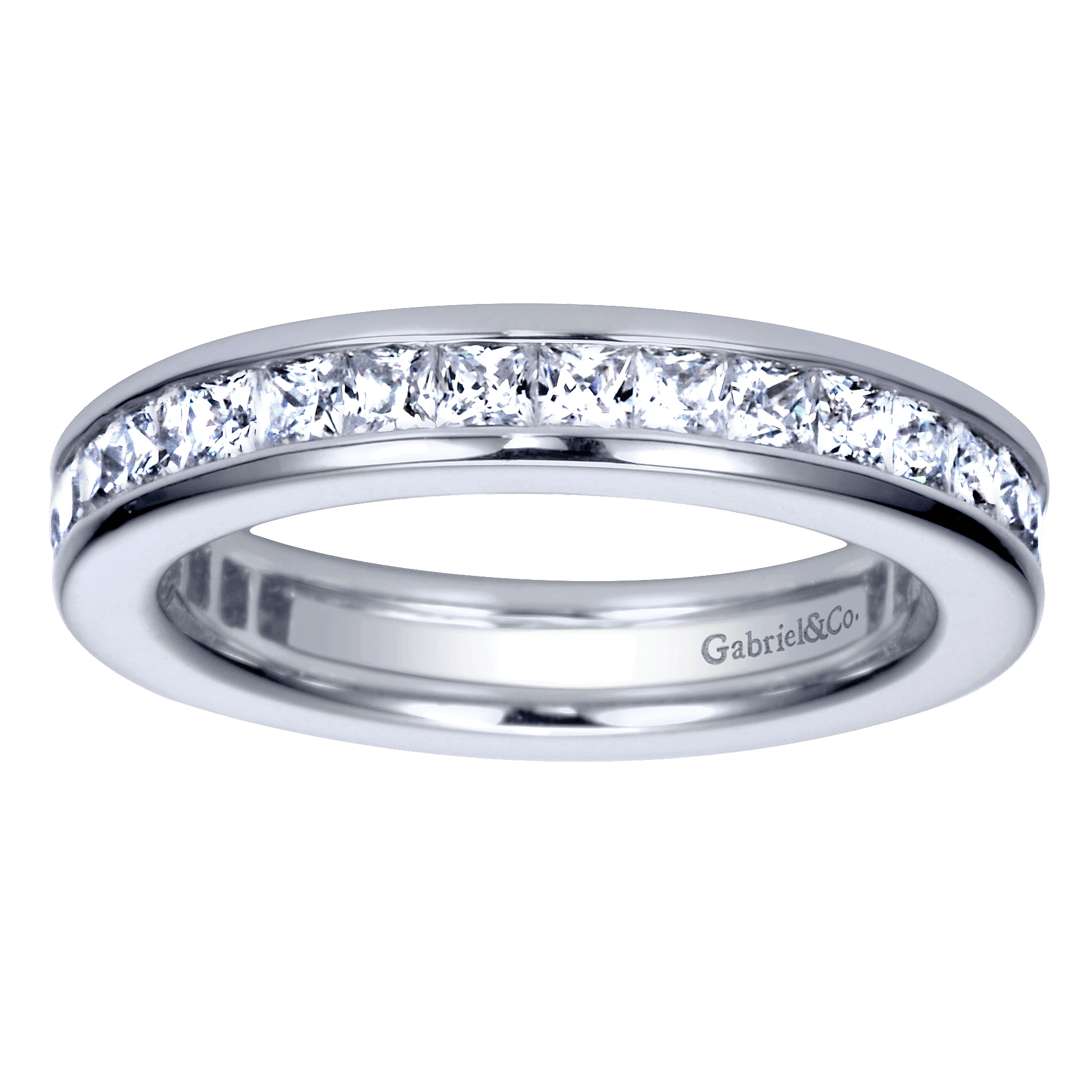 14k White Gold Diamond Eternity Band Anniversary Band angle 5 14k White Gold Diamond Eternity Band Anniversary Band angle 5