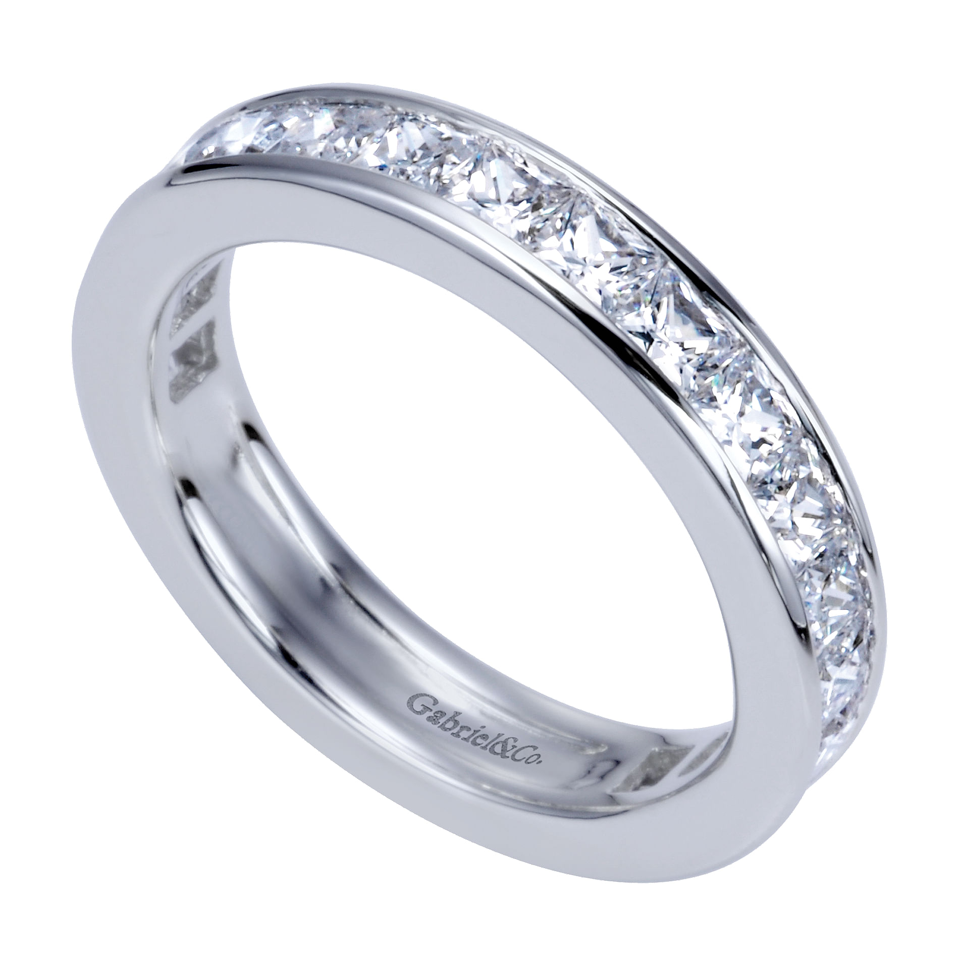 14k White Gold Diamond Eternity Band Anniversary Band angle 3 14k White Gold Diamond Eternity Band Anniversary Band angle 3