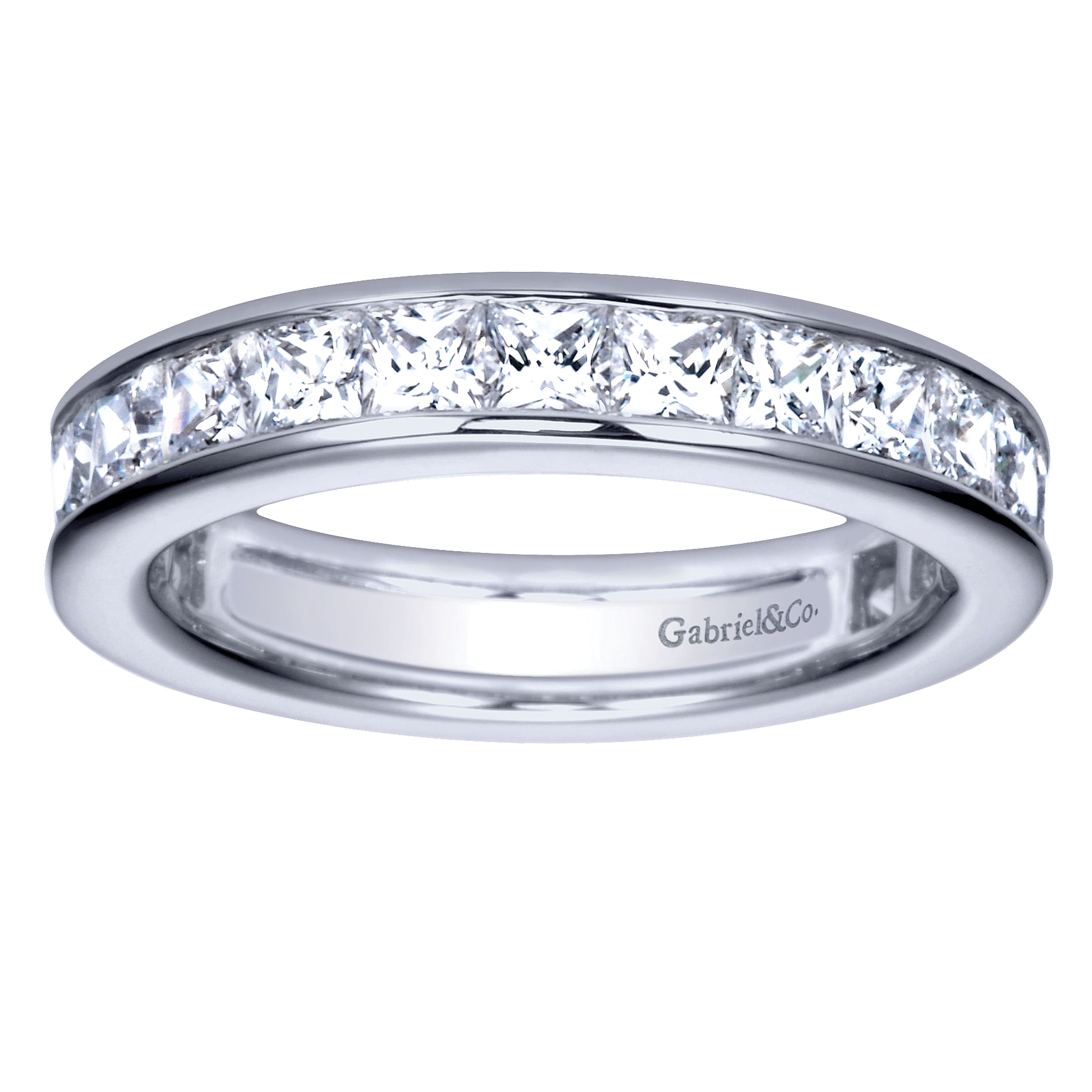 14k White Gold Diamond Eternity Band Anniversary Band angle 5 14k White Gold Diamond Eternity Band Anniversary Band angle 5