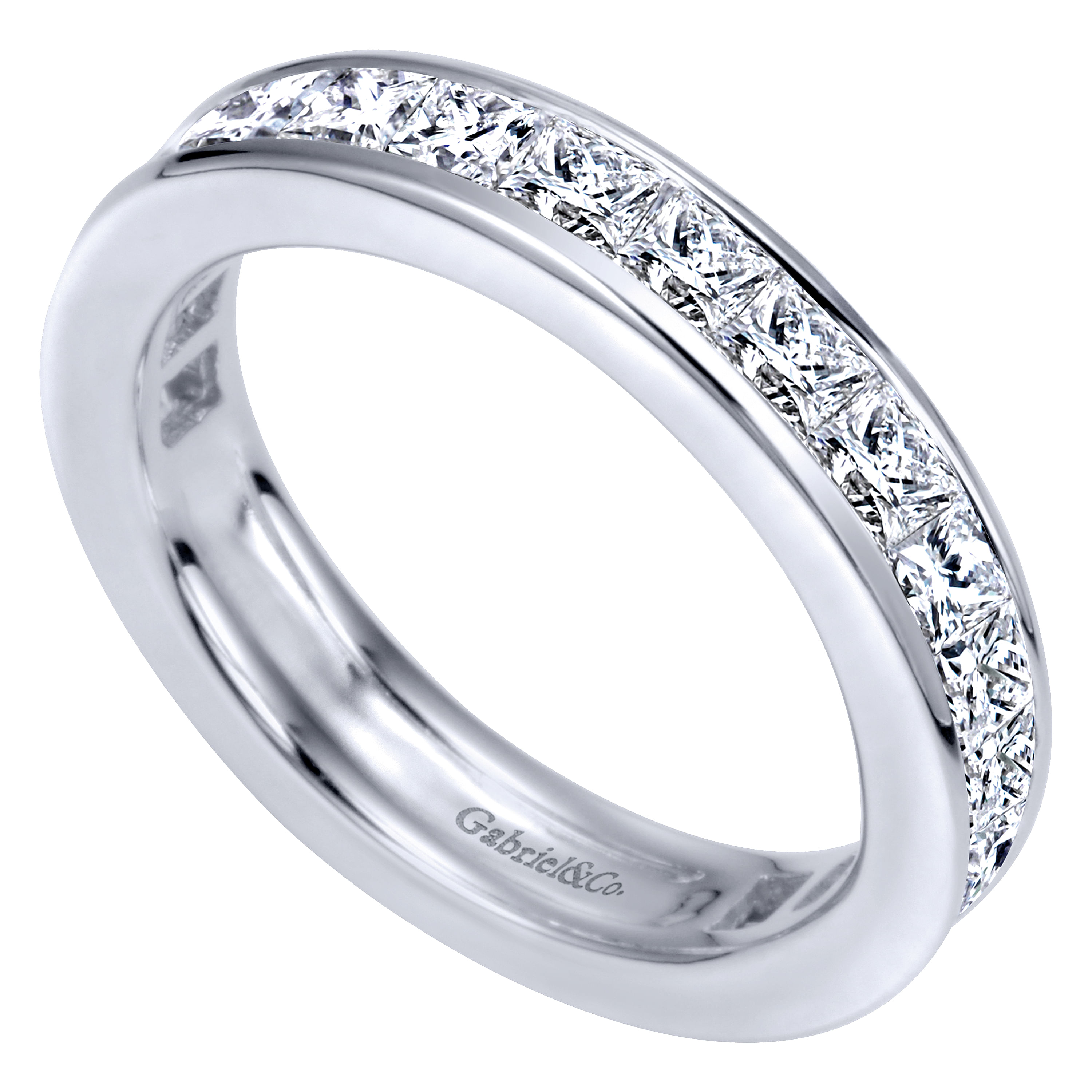 14k White Gold Diamond Eternity Band Anniversary Band angle 3 14k White Gold Diamond Eternity Band Anniversary Band angle 3