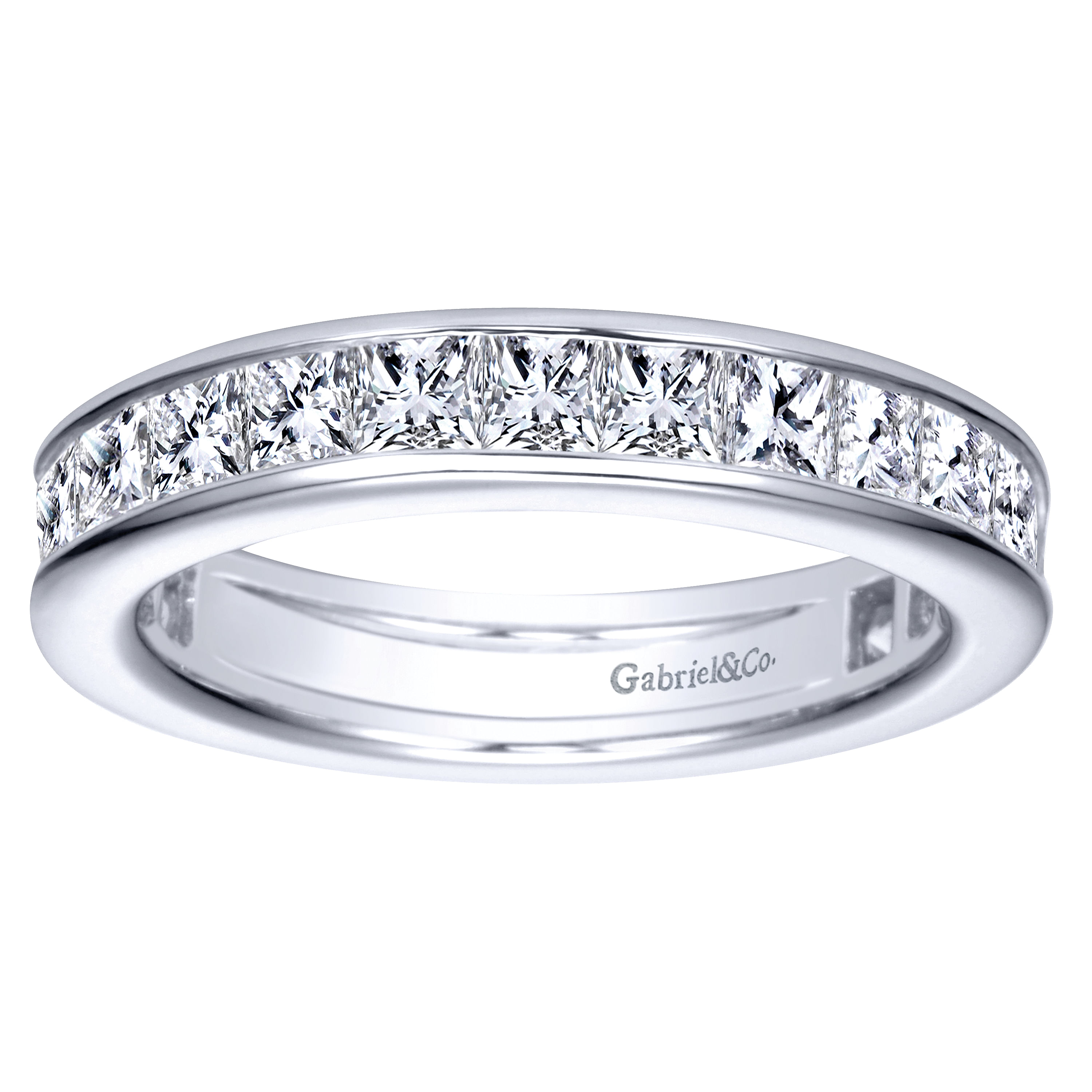 14k White Gold Diamond Eternity Band Anniversary Band angle 5 14k White Gold Diamond Eternity Band Anniversary Band angle 5