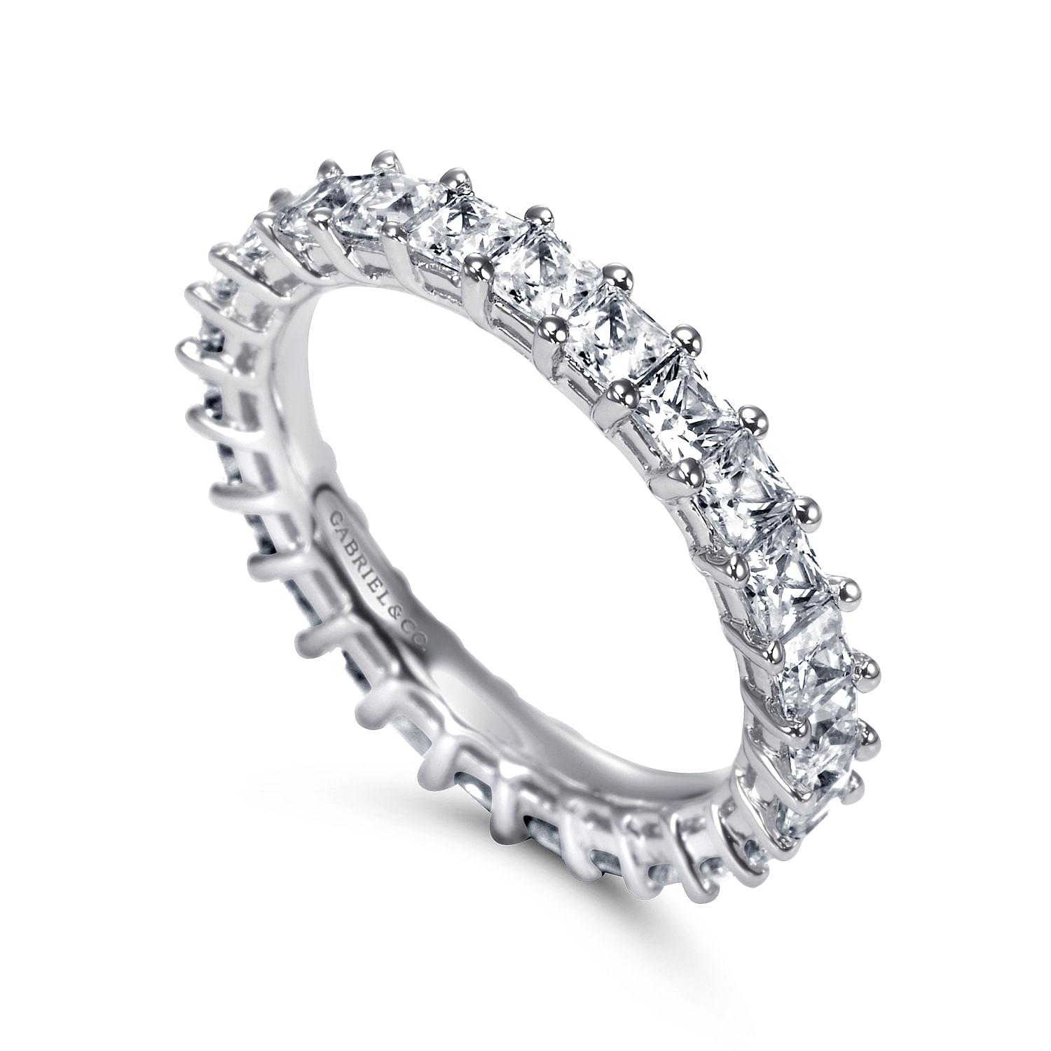 14k White Gold Diamond Eternity Band Anniversary Band angle 3 14k White Gold Diamond Eternity Band Anniversary Band angle 3