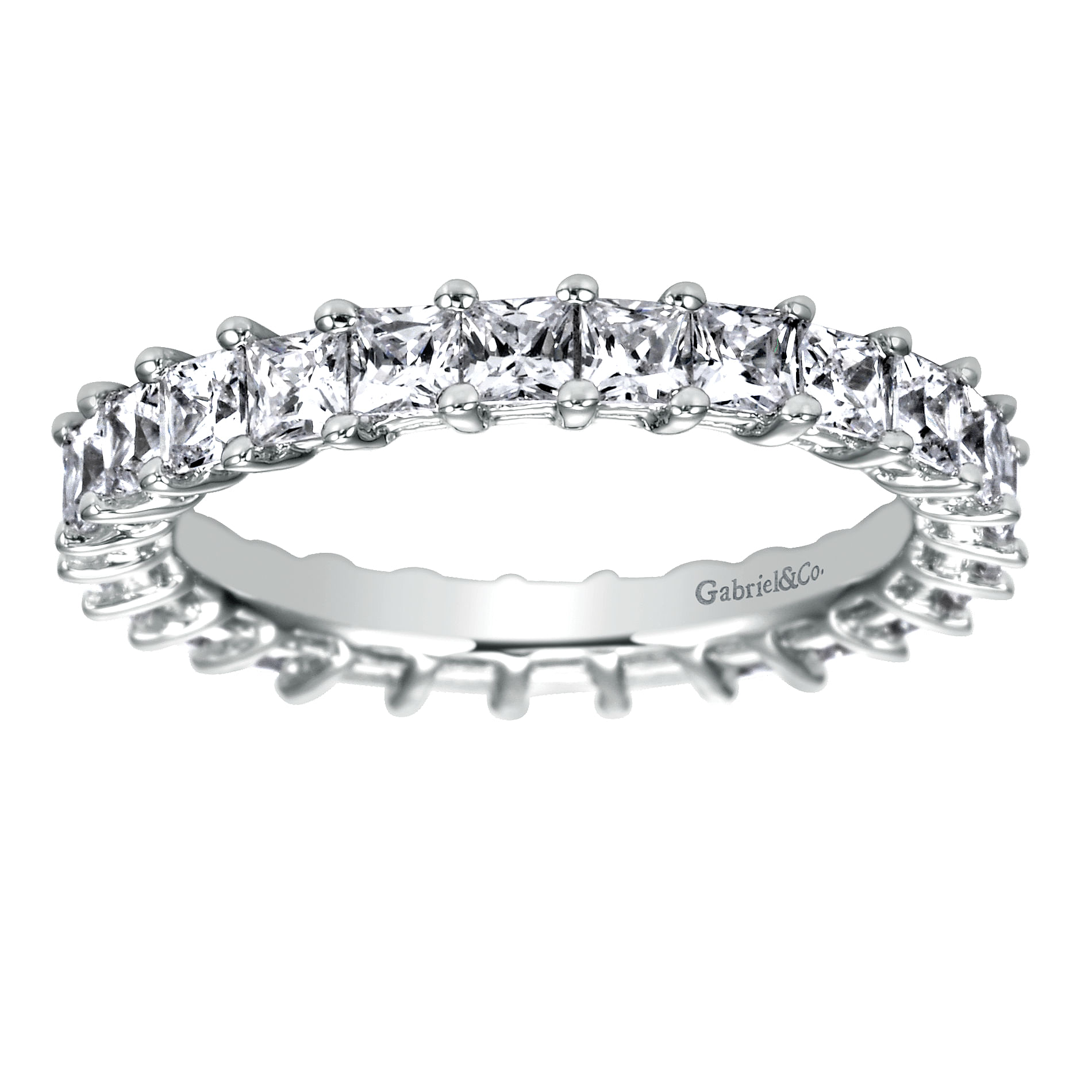14k White Gold Diamond Eternity Band Anniversary Band angle 5 14k White Gold Diamond Eternity Band Anniversary Band angle 5