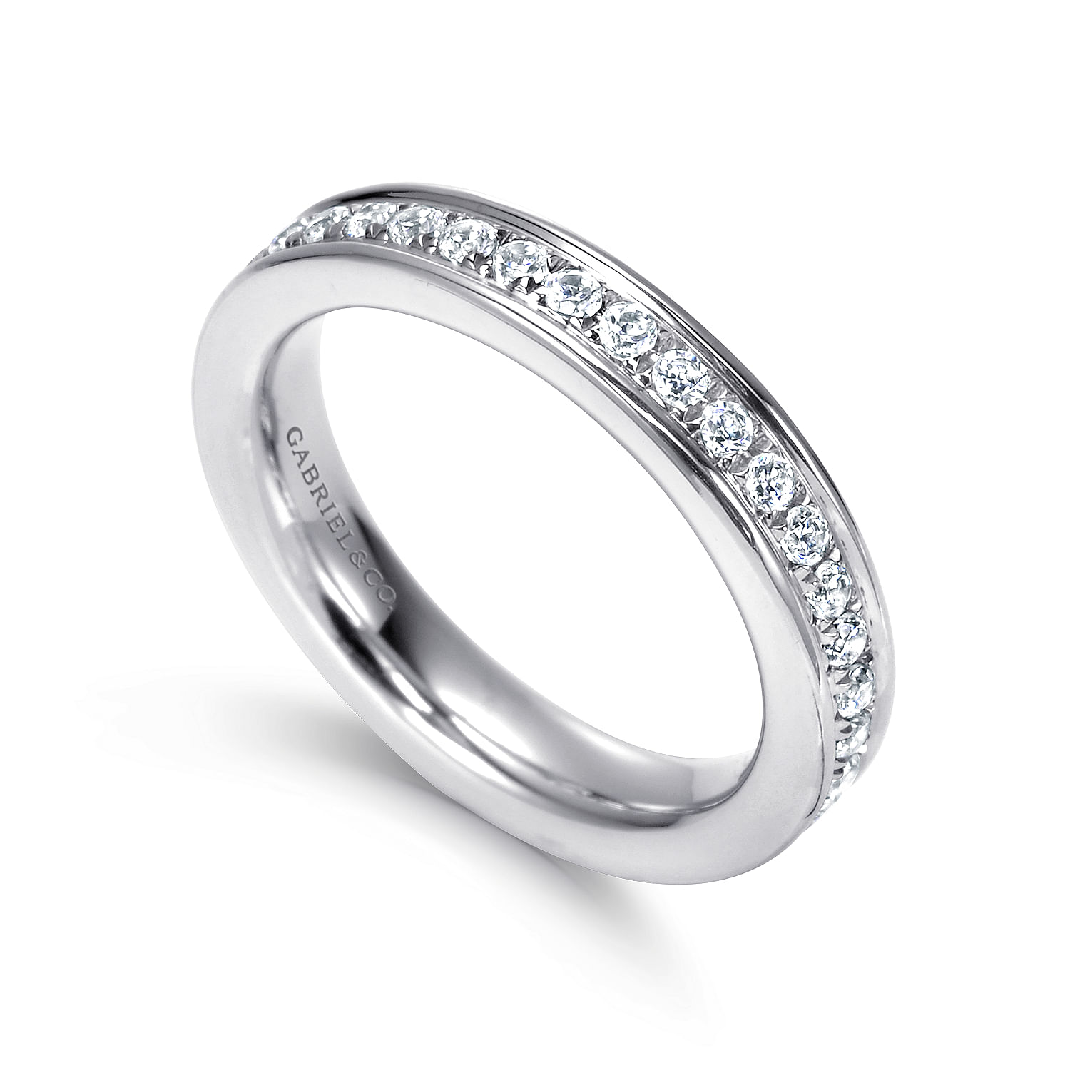 14k White Gold Diamond Eternity Band Anniversary Band angle 3 14k White Gold Diamond Eternity Band Anniversary Band angle 3