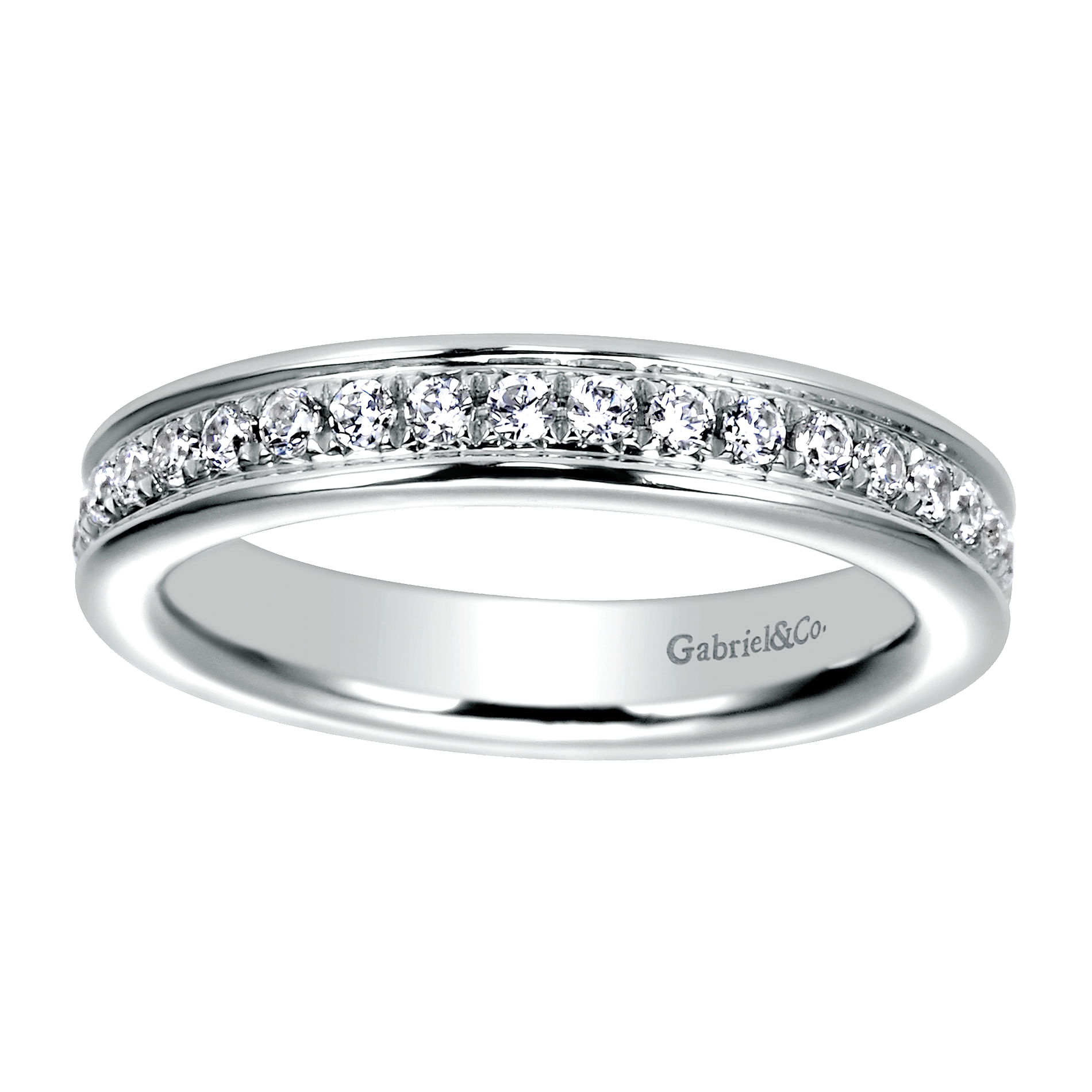 14k White Gold Diamond Eternity Band Anniversary Band angle 5 14k White Gold Diamond Eternity Band Anniversary Band angle 5