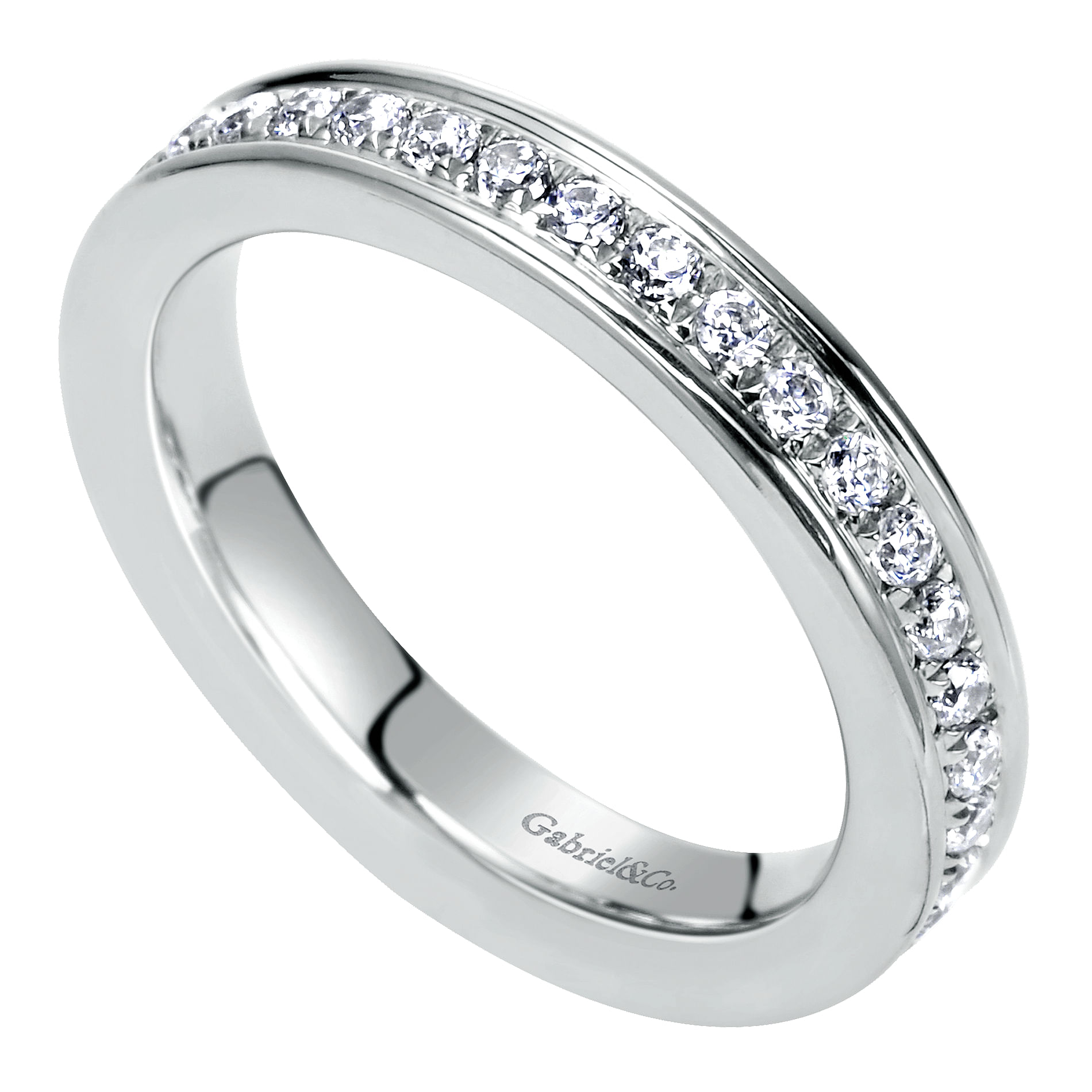14k White Gold Diamond Eternity Band Anniversary Band angle 3 14k White Gold Diamond Eternity Band Anniversary Band angle 3