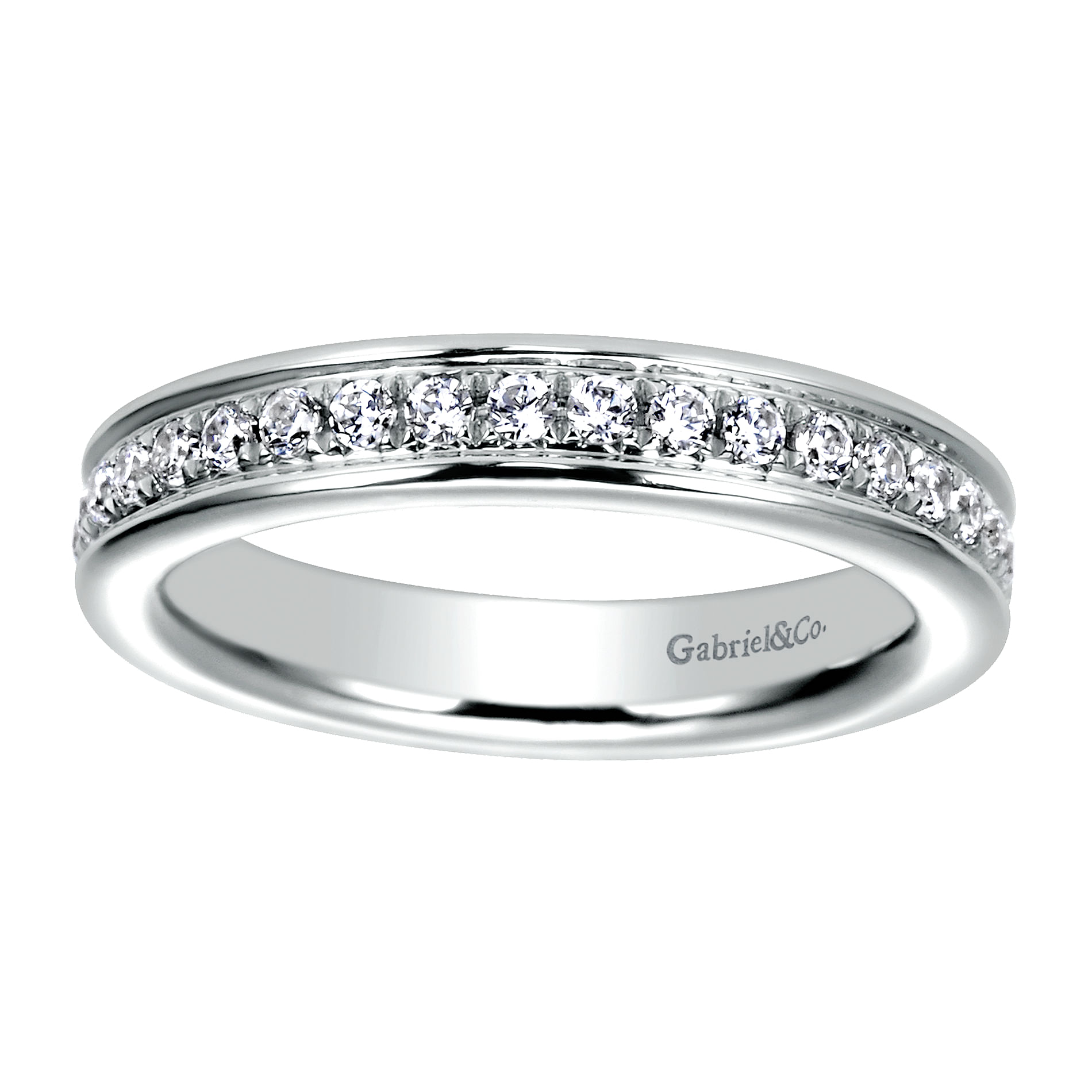 14k White Gold Diamond Eternity Band Anniversary Band angle 5 14k White Gold Diamond Eternity Band Anniversary Band angle 5