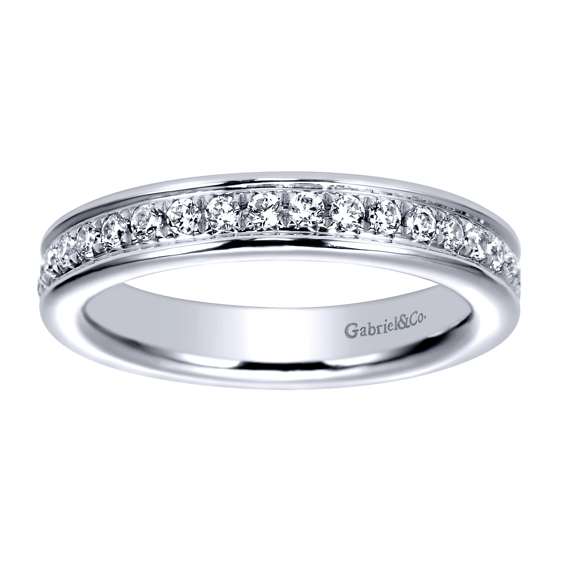 14k White Gold Diamond Eternity Band Anniversary Band angle 5 14k White Gold Diamond Eternity Band Anniversary Band angle 5