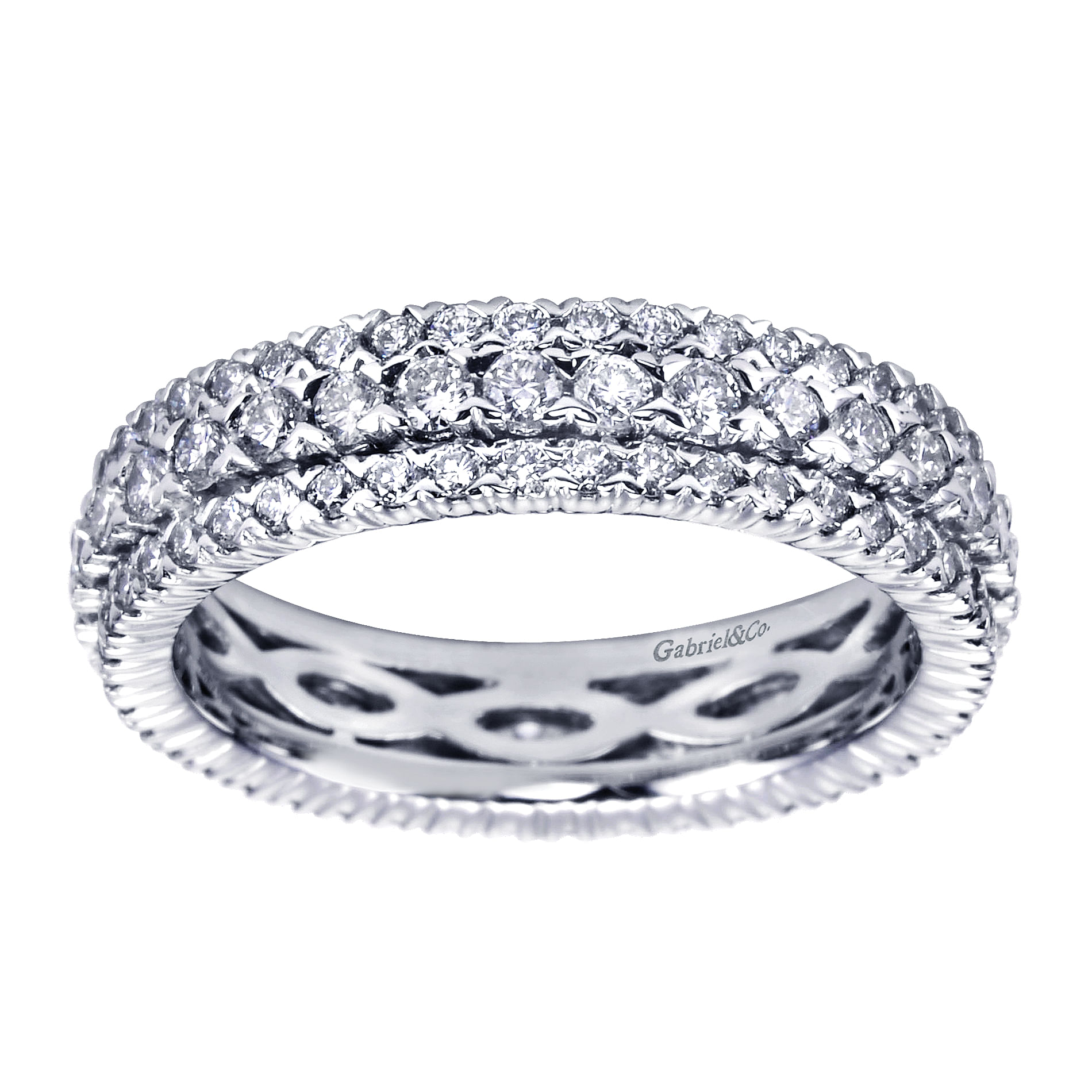 14k White Gold Diamond Eternity Band Anniversary Band angle 5 14k White Gold Diamond Eternity Band Anniversary Band angle 5