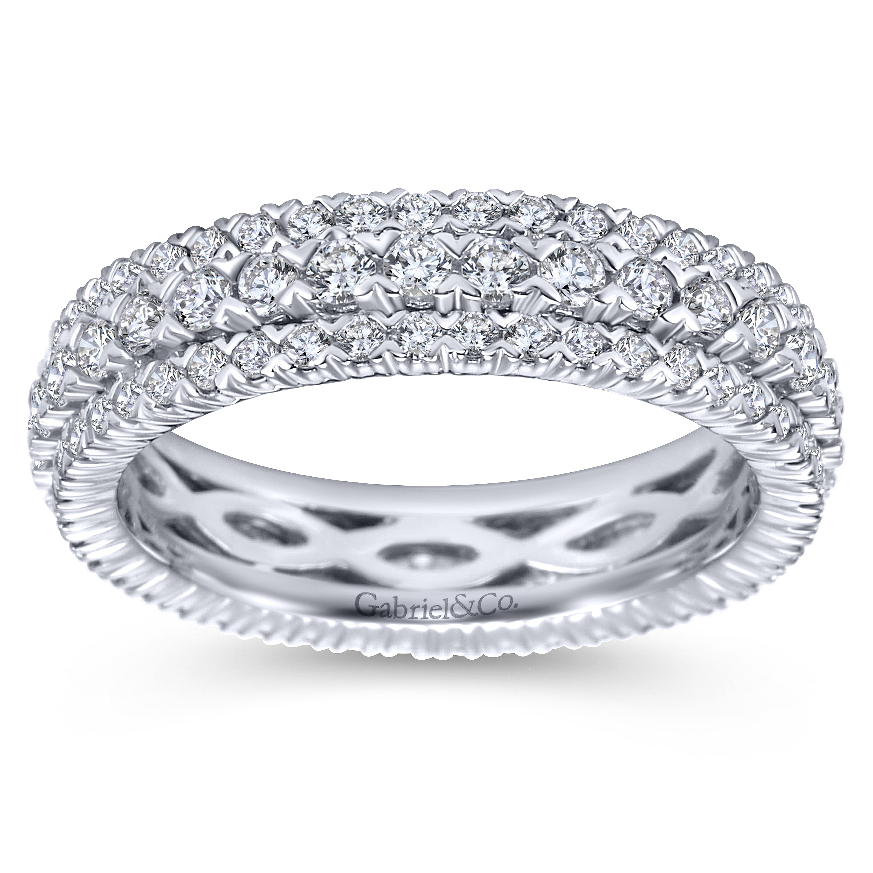 14k White Gold Diamond Eternity Band Anniversary Band angle 5 14k White Gold Diamond Eternity Band Anniversary Band angle 5