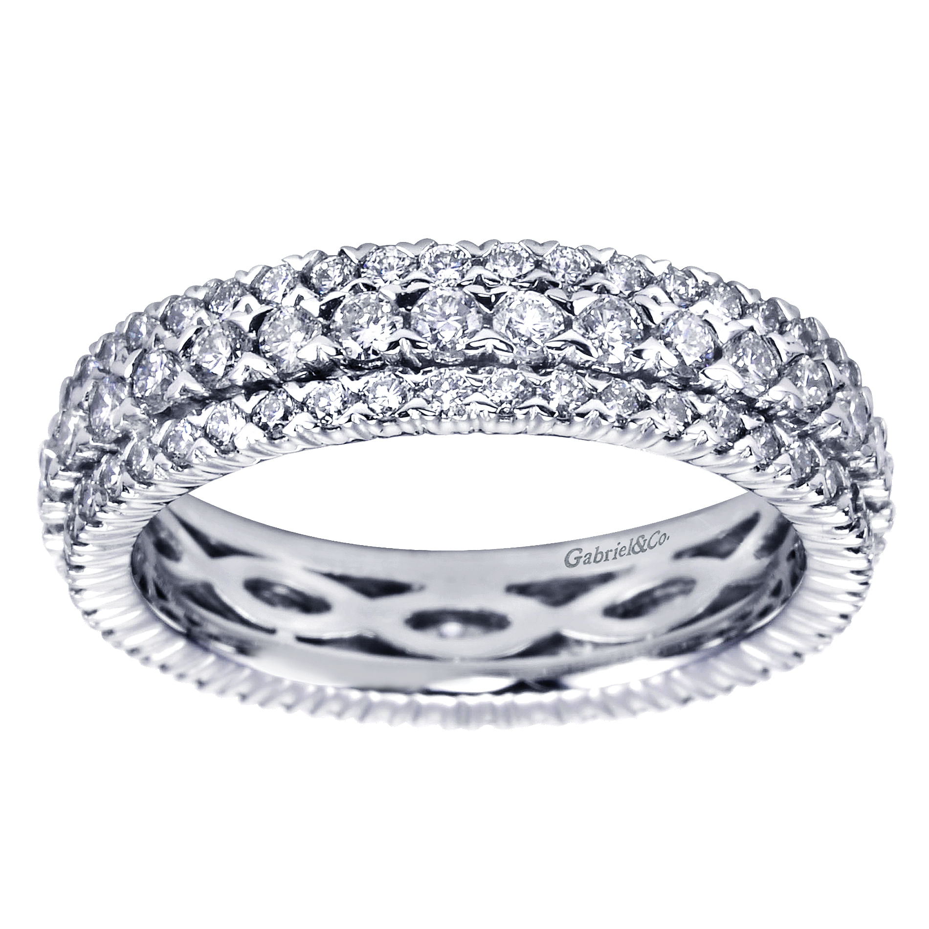 14k White Gold Diamond Eternity Band Anniversary Band angle 5 14k White Gold Diamond Eternity Band Anniversary Band angle 5