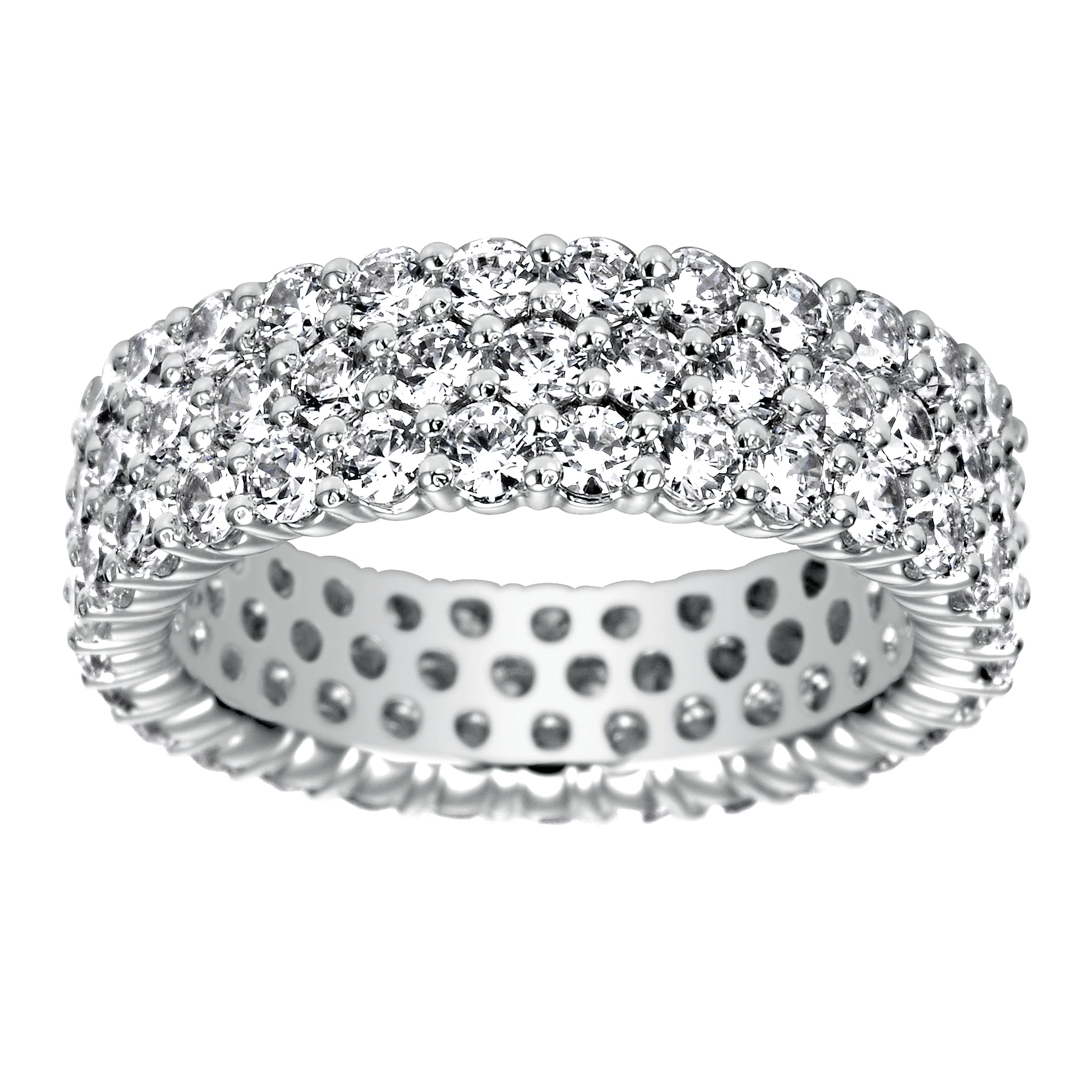 14k White Gold Diamond Eternity Band Anniversary Band angle 5 14k White Gold Diamond Eternity Band Anniversary Band angle 5