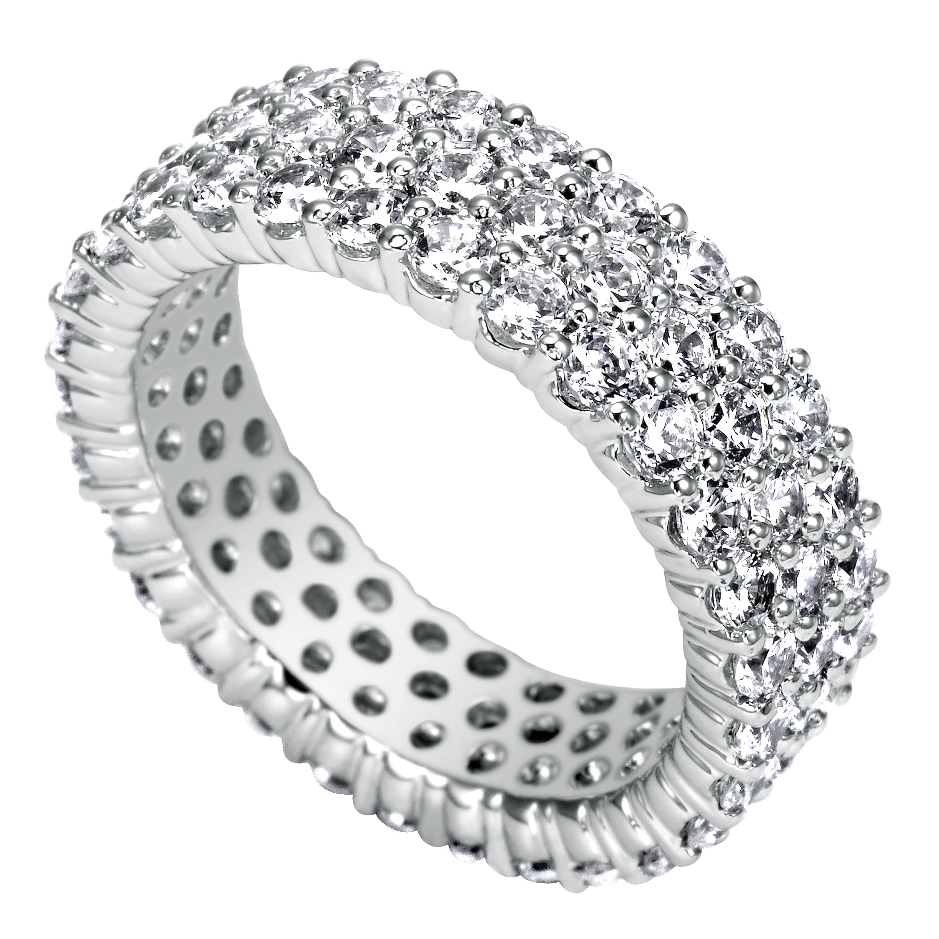 14k White Gold Diamond Eternity Band Anniversary Band angle 5 14k White Gold Diamond Eternity Band Anniversary Band angle 5