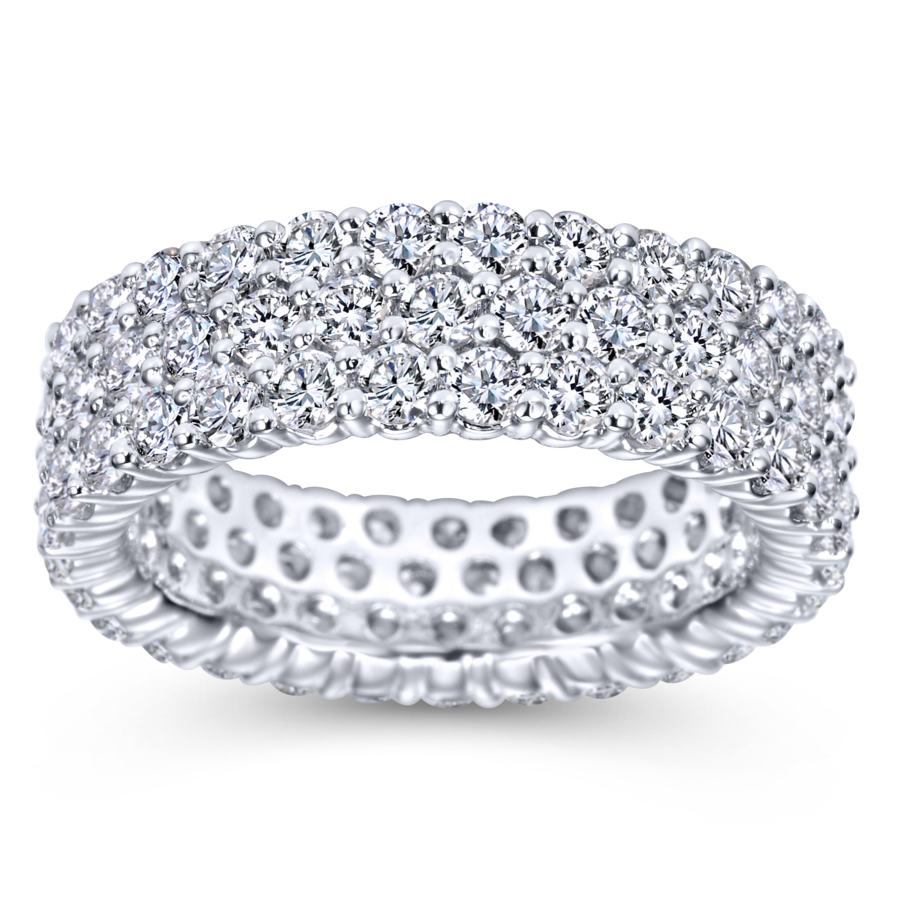 14k White Gold Diamond Eternity Band Anniversary Band angle 5 14k White Gold Diamond Eternity Band Anniversary Band angle 5