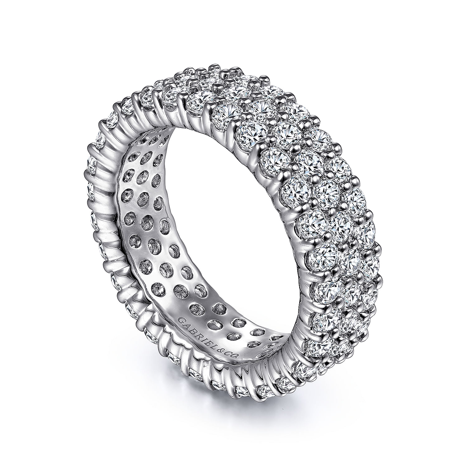 14k White Gold Diamond Eternity Band Anniversary Band angle 3 14k White Gold Diamond Eternity Band Anniversary Band angle 3