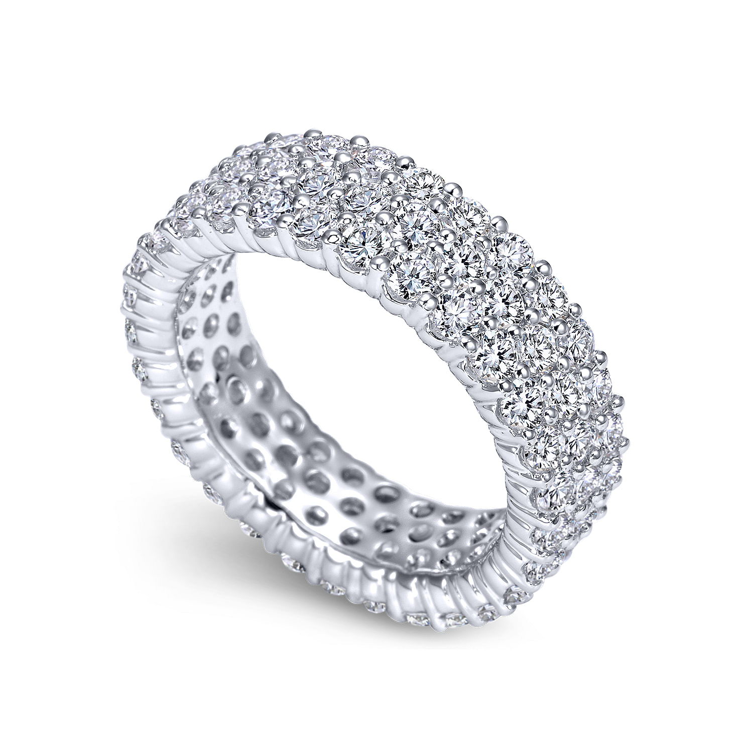 14k White Gold Diamond Eternity Band Anniversary Band angle 3 14k White Gold Diamond Eternity Band Anniversary Band angle 3