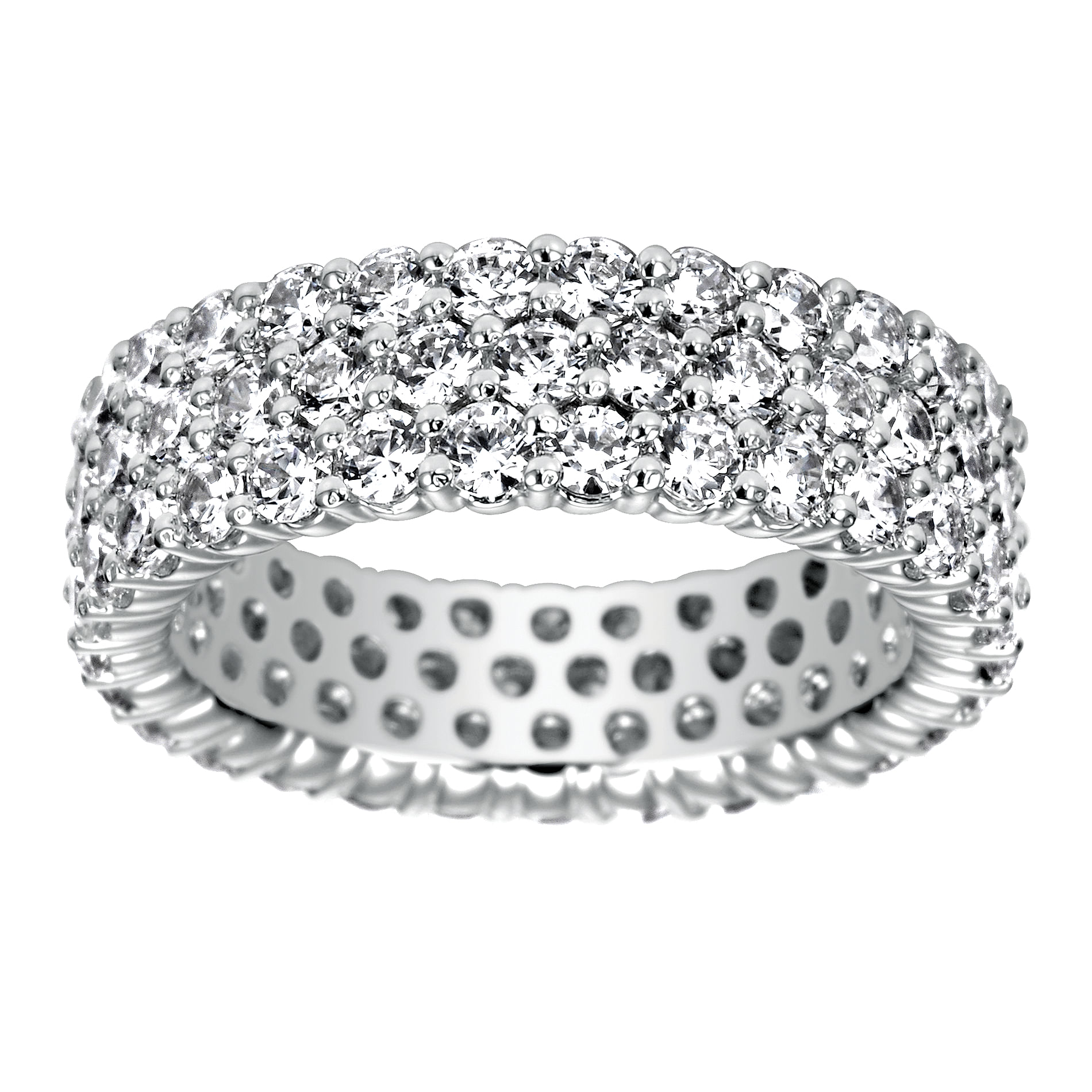 14k White Gold Diamond Eternity Band Anniversary Band angle 5 14k White Gold Diamond Eternity Band Anniversary Band angle 5