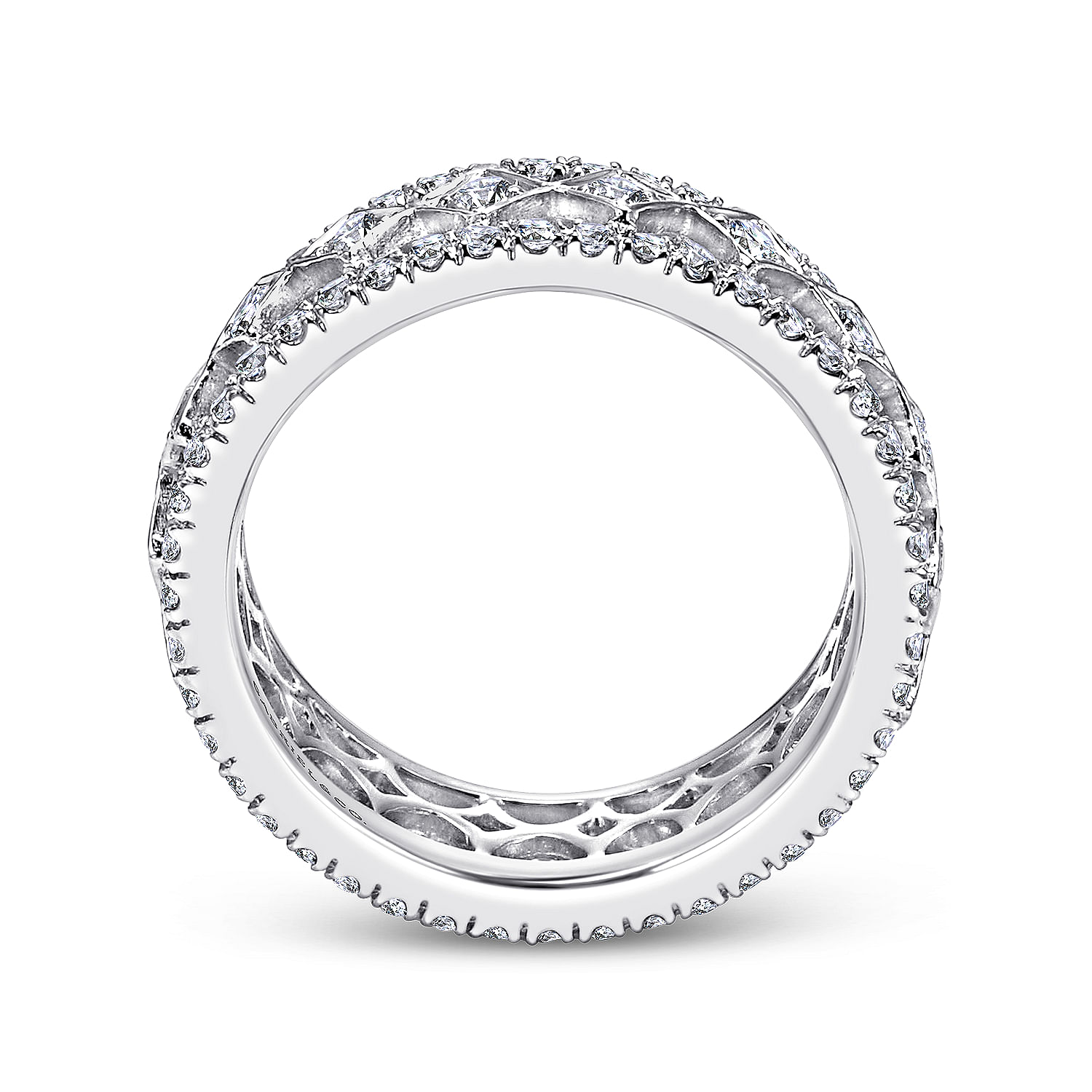 14k White Gold Diamond Eternity Band Anniversary Band angle 2 14k White Gold Diamond Eternity Band Anniversary Band angle 2