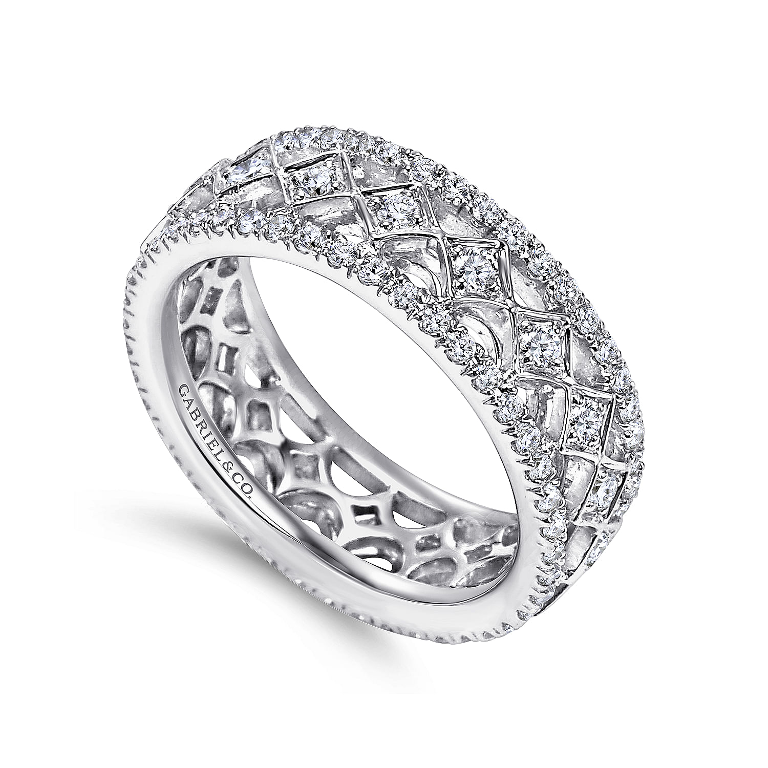 14k White Gold Diamond Eternity Band Anniversary Band angle 3 14k White Gold Diamond Eternity Band Anniversary Band angle 3