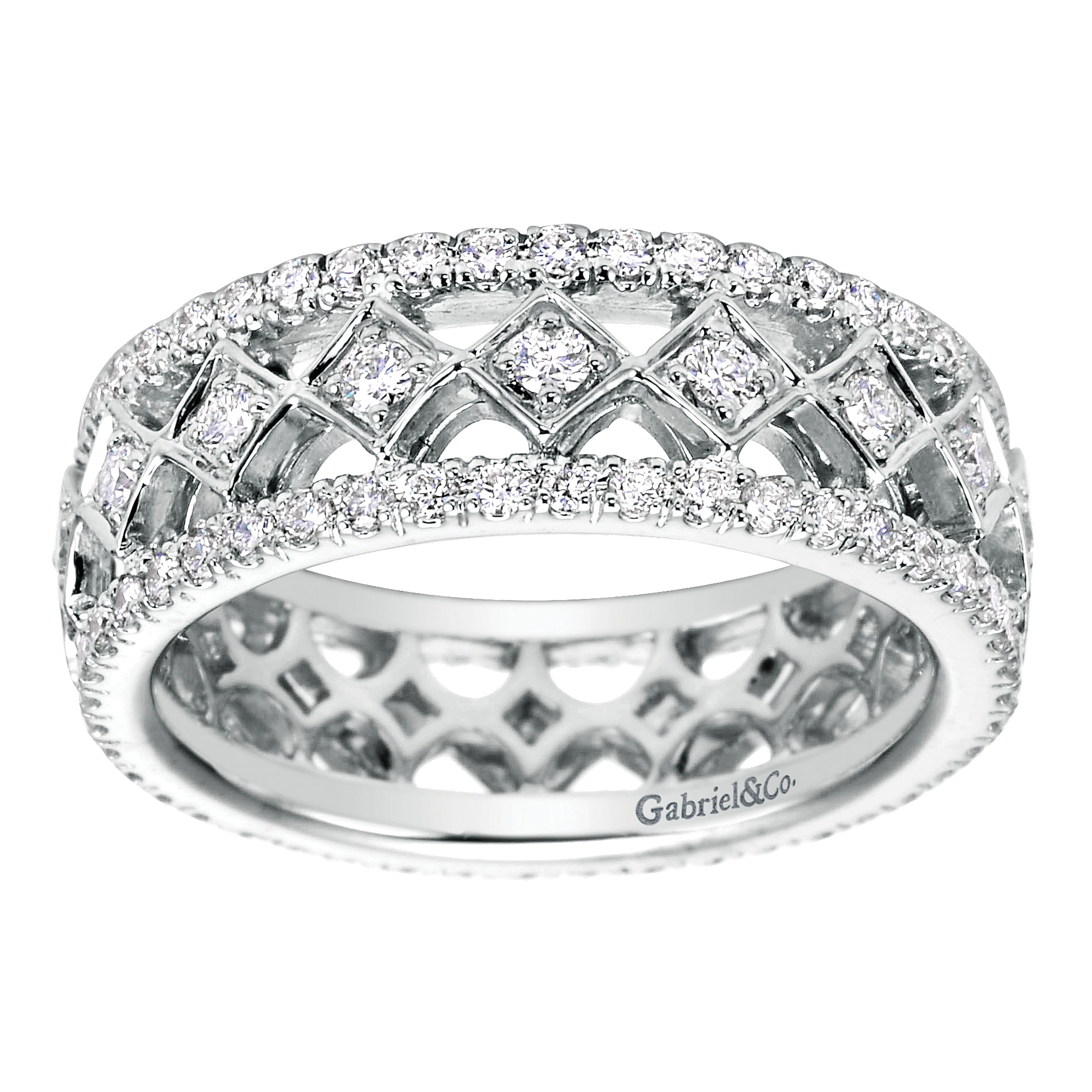 14k White Gold Diamond Eternity Band Anniversary Band angle 5 14k White Gold Diamond Eternity Band Anniversary Band angle 5