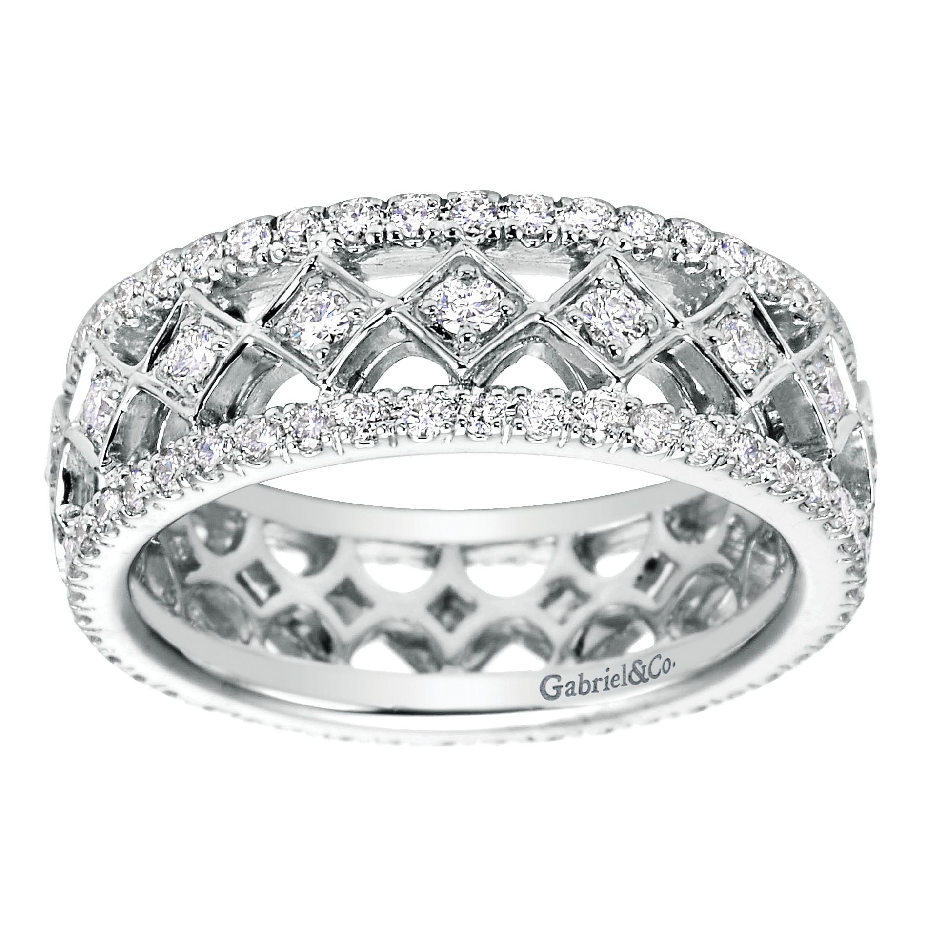 14k White Gold Diamond Eternity Band Anniversary Band angle 5 14k White Gold Diamond Eternity Band Anniversary Band angle 5