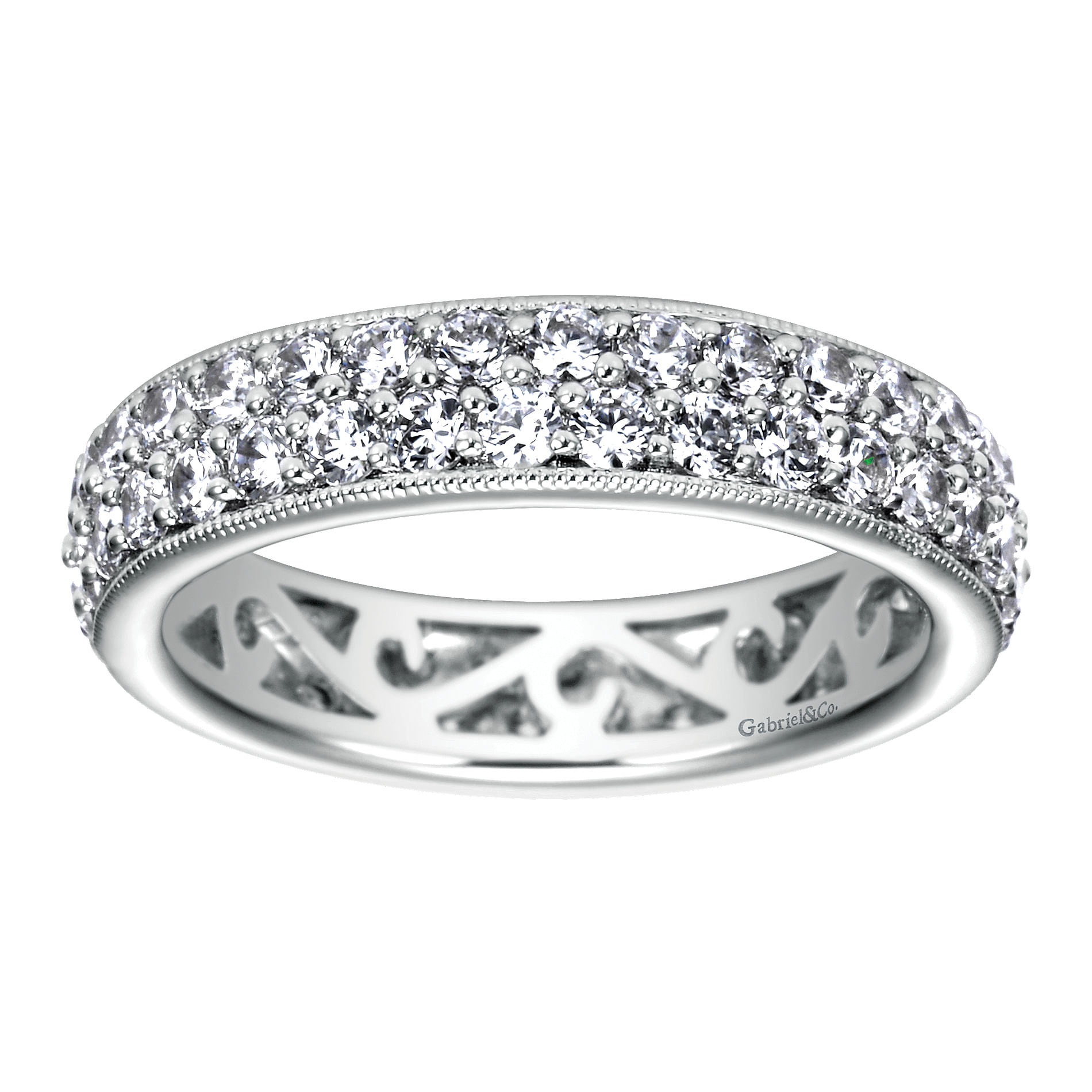 14k White Gold Diamond Eternity Band Anniversary Band angle 5 14k White Gold Diamond Eternity Band Anniversary Band angle 5