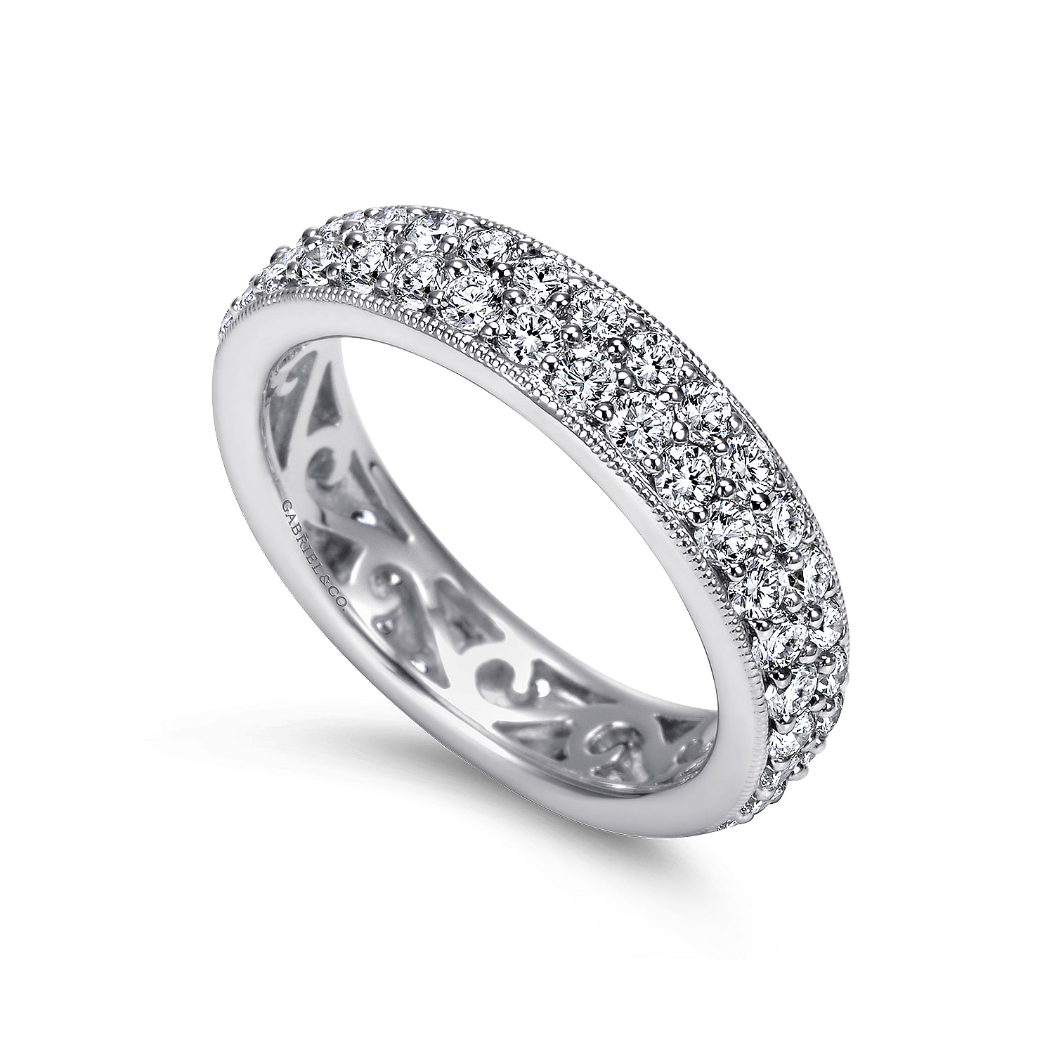 14k White Gold Diamond Eternity Band Anniversary Band angle 3 14k White Gold Diamond Eternity Band Anniversary Band angle 3