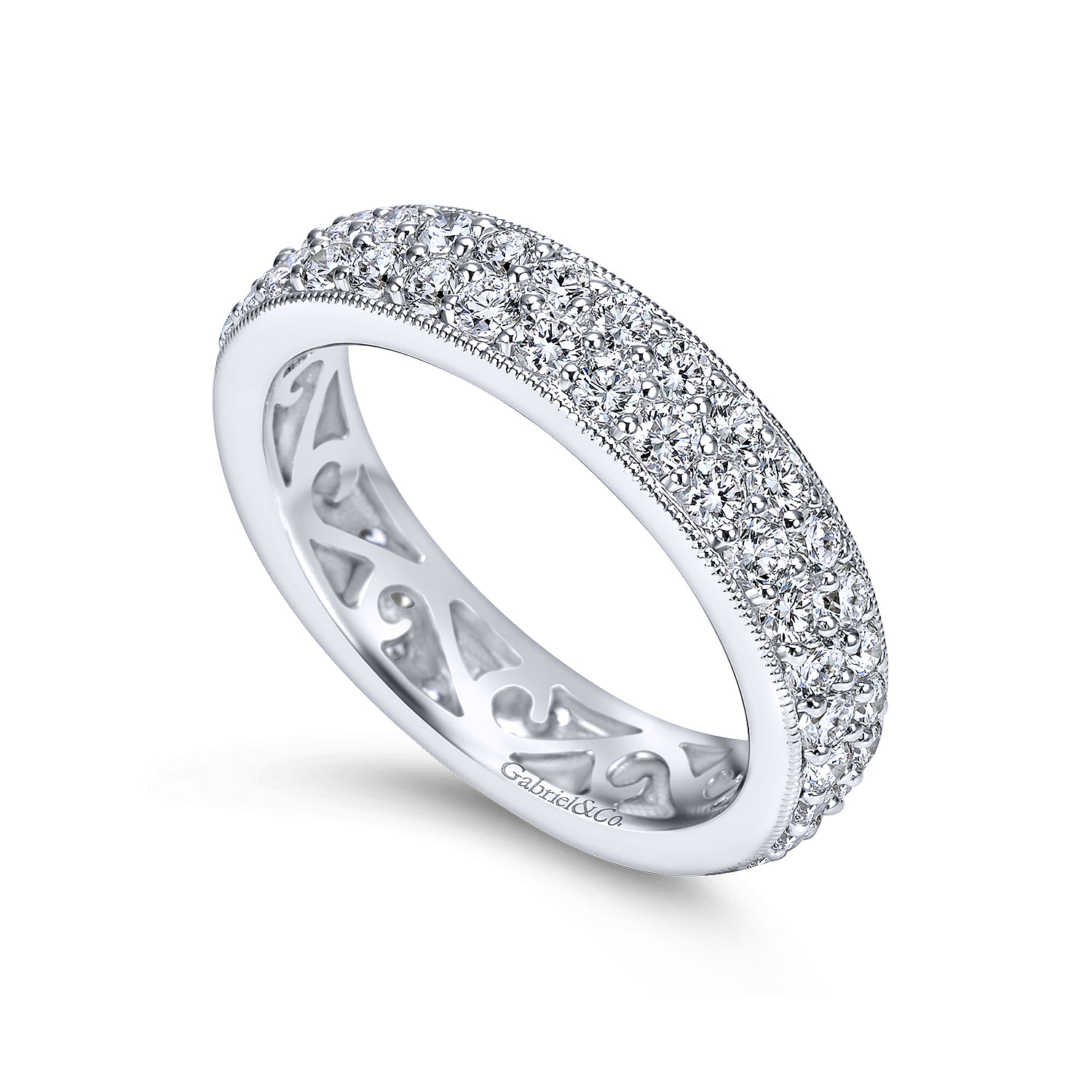 14k White Gold Diamond Eternity Band Anniversary Band angle 3 14k White Gold Diamond Eternity Band Anniversary Band angle 3