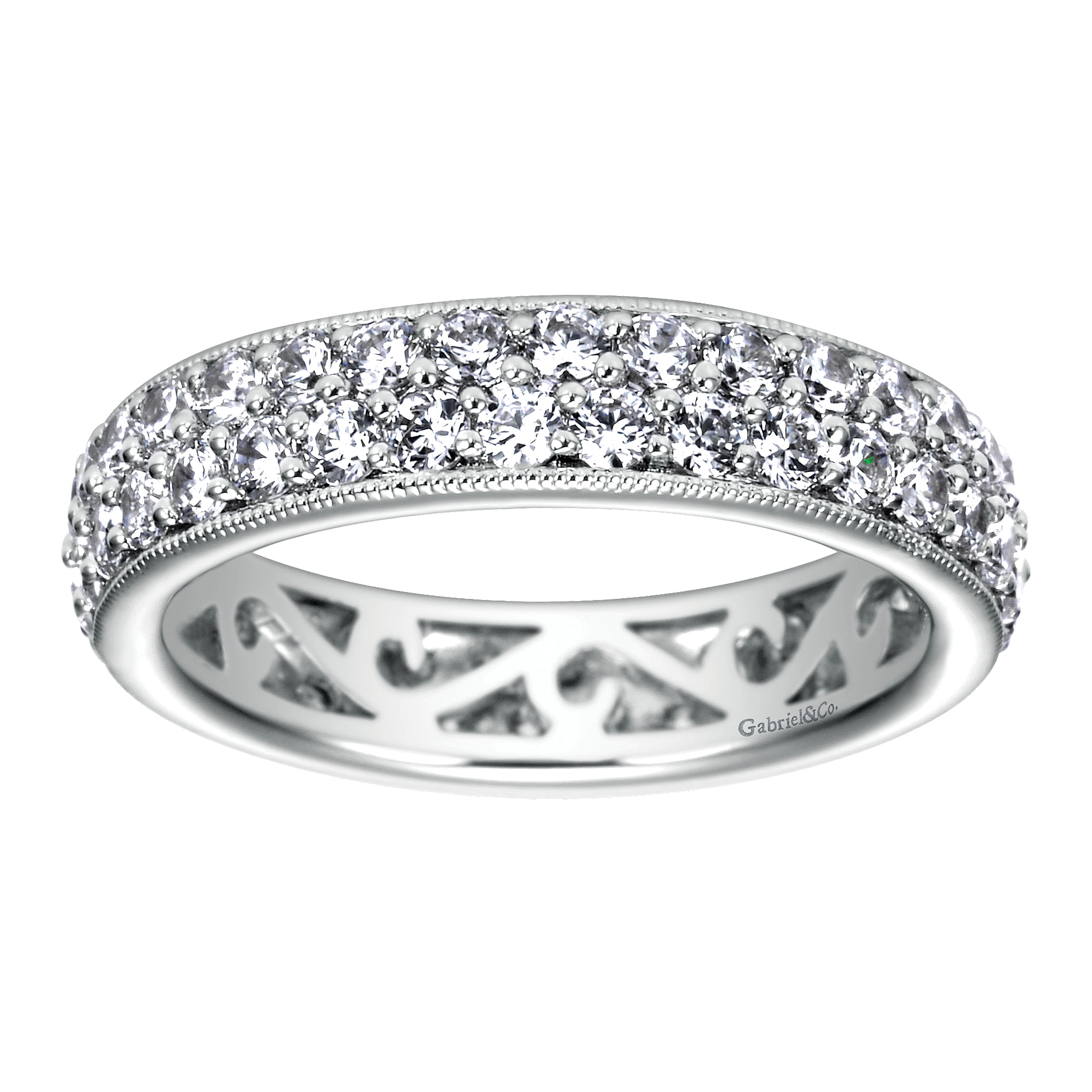 14k White Gold Diamond Eternity Band Anniversary Band angle 5 14k White Gold Diamond Eternity Band Anniversary Band angle 5