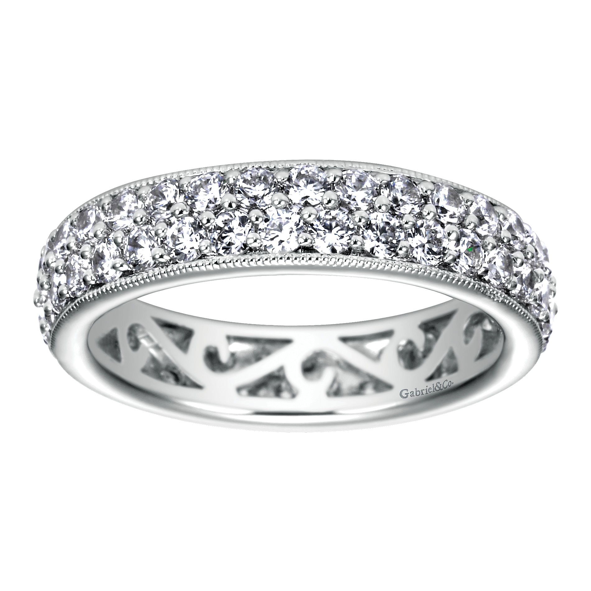 14k White Gold Diamond Eternity Band Anniversary Band angle 5 14k White Gold Diamond Eternity Band Anniversary Band angle 5