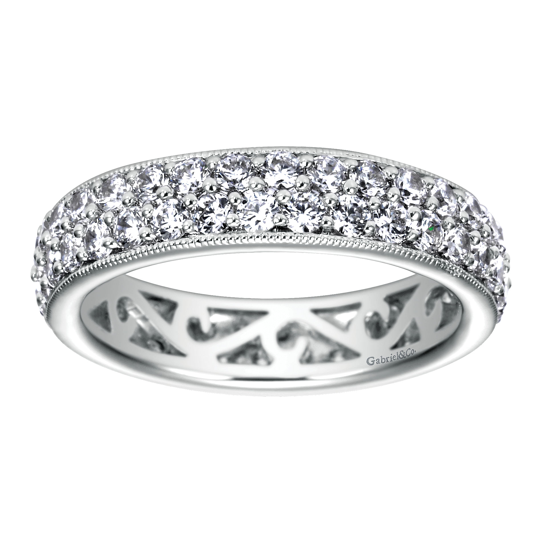 14k White Gold Diamond Eternity Band Anniversary Band angle 5 14k White Gold Diamond Eternity Band Anniversary Band angle 5