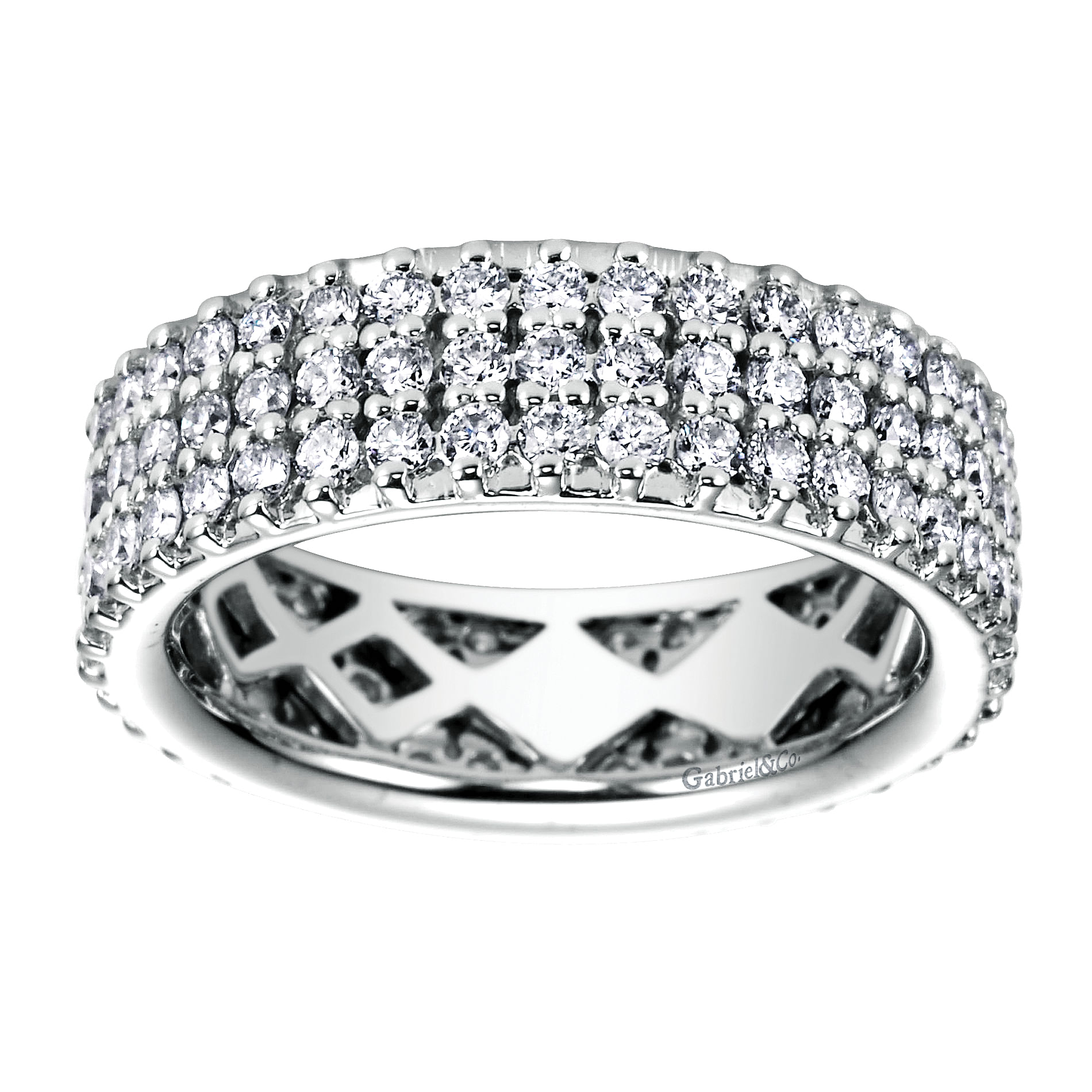 14k White Gold Diamond Eternity Band Anniversary Band angle 5 14k White Gold Diamond Eternity Band Anniversary Band angle 5