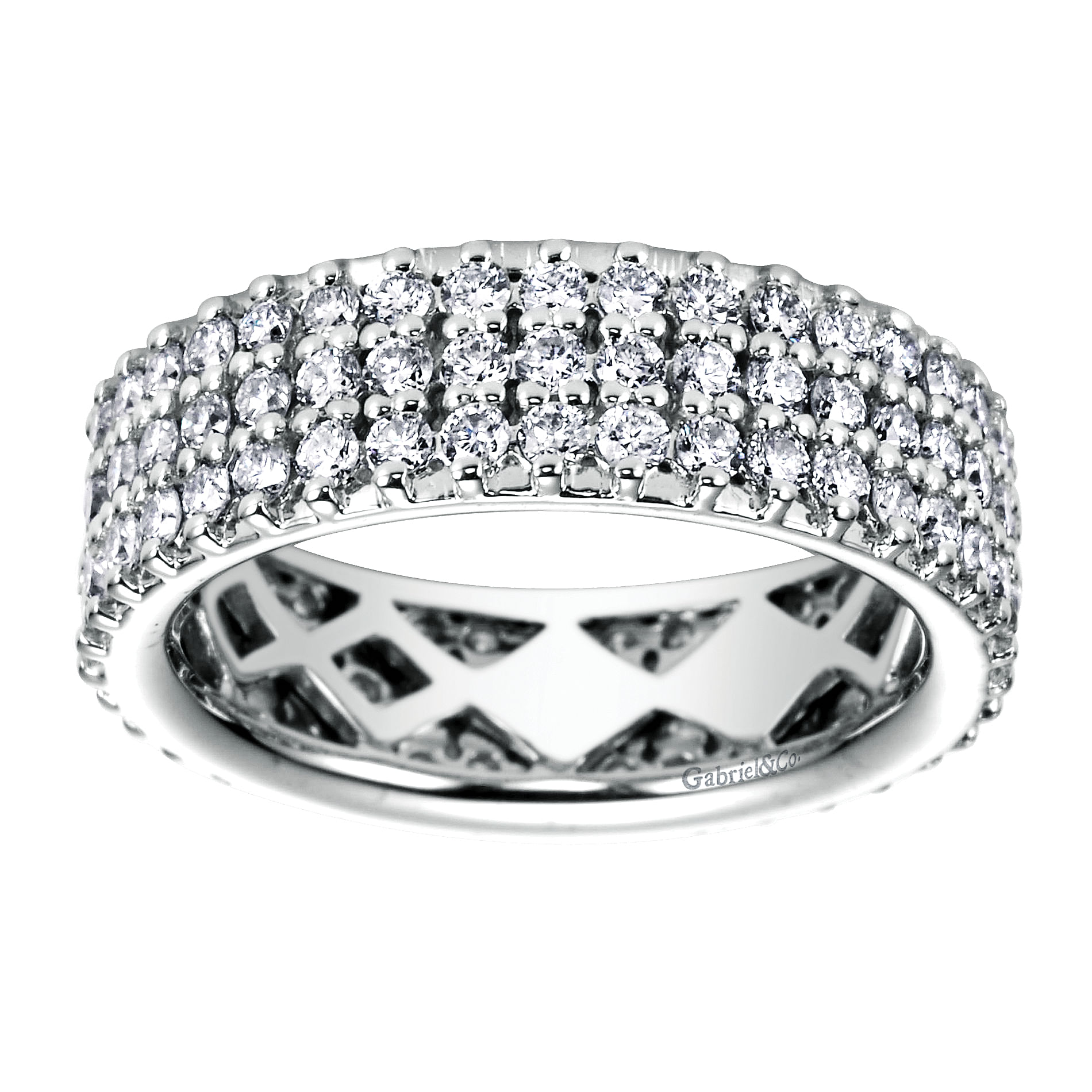 14k White Gold Diamond Eternity Band Anniversary Band angle 5 14k White Gold Diamond Eternity Band Anniversary Band angle 5