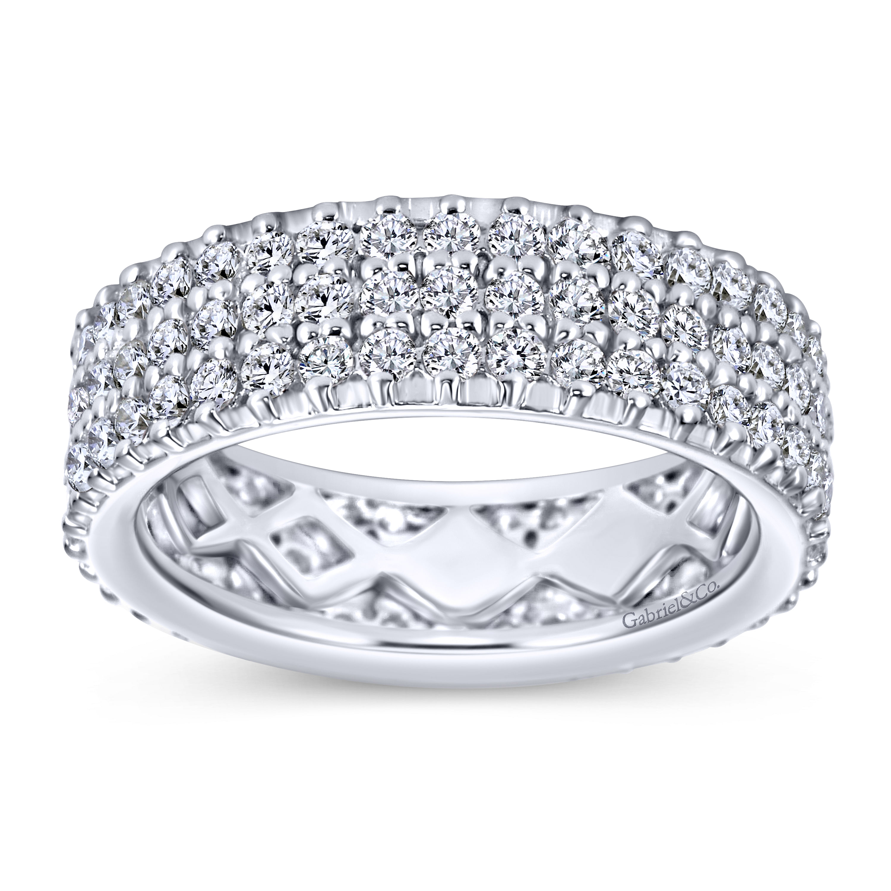 14k White Gold Diamond Eternity Band Anniversary Band angle 5 14k White Gold Diamond Eternity Band Anniversary Band angle 5