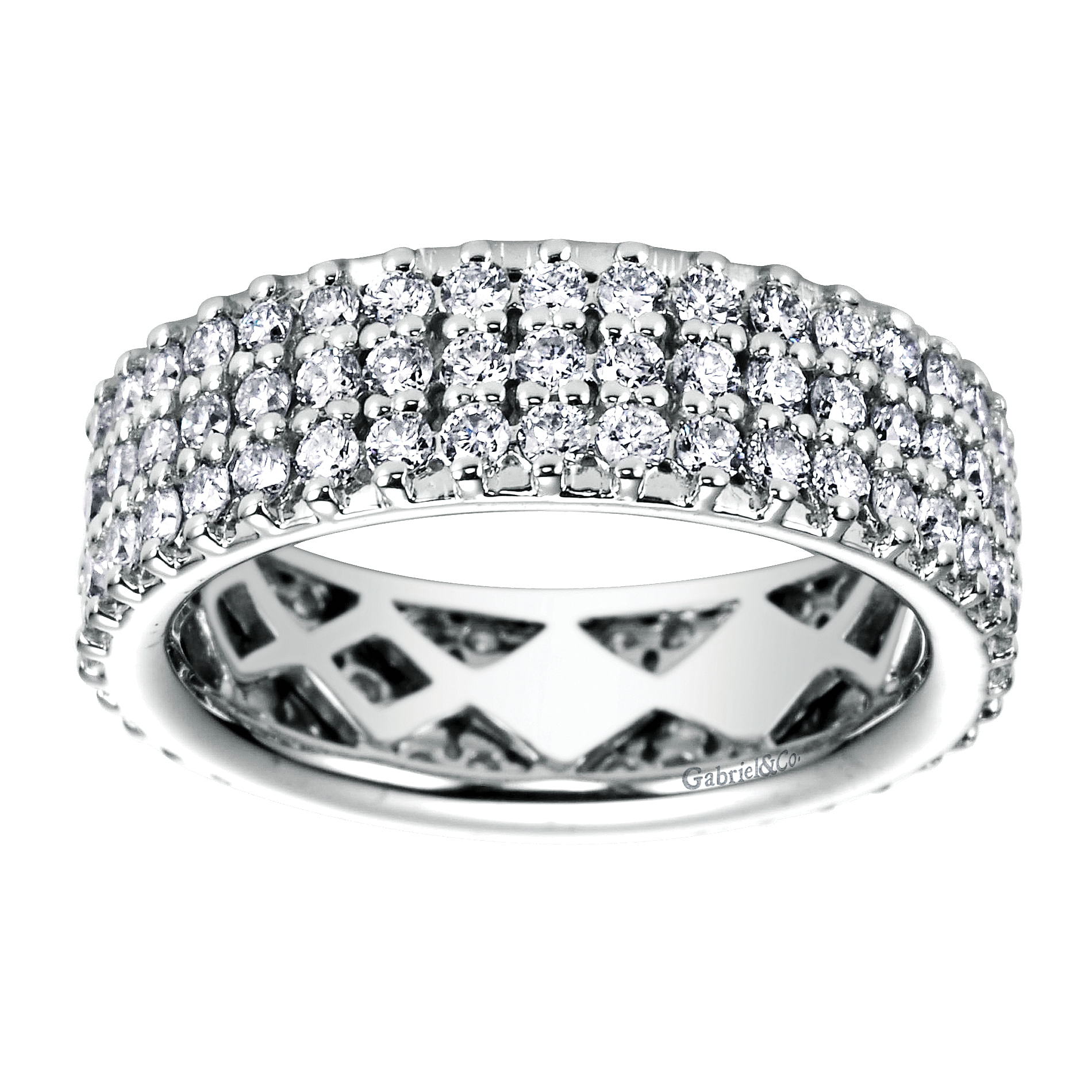 14k White Gold Diamond Eternity Band Anniversary Band angle 5 14k White Gold Diamond Eternity Band Anniversary Band angle 5