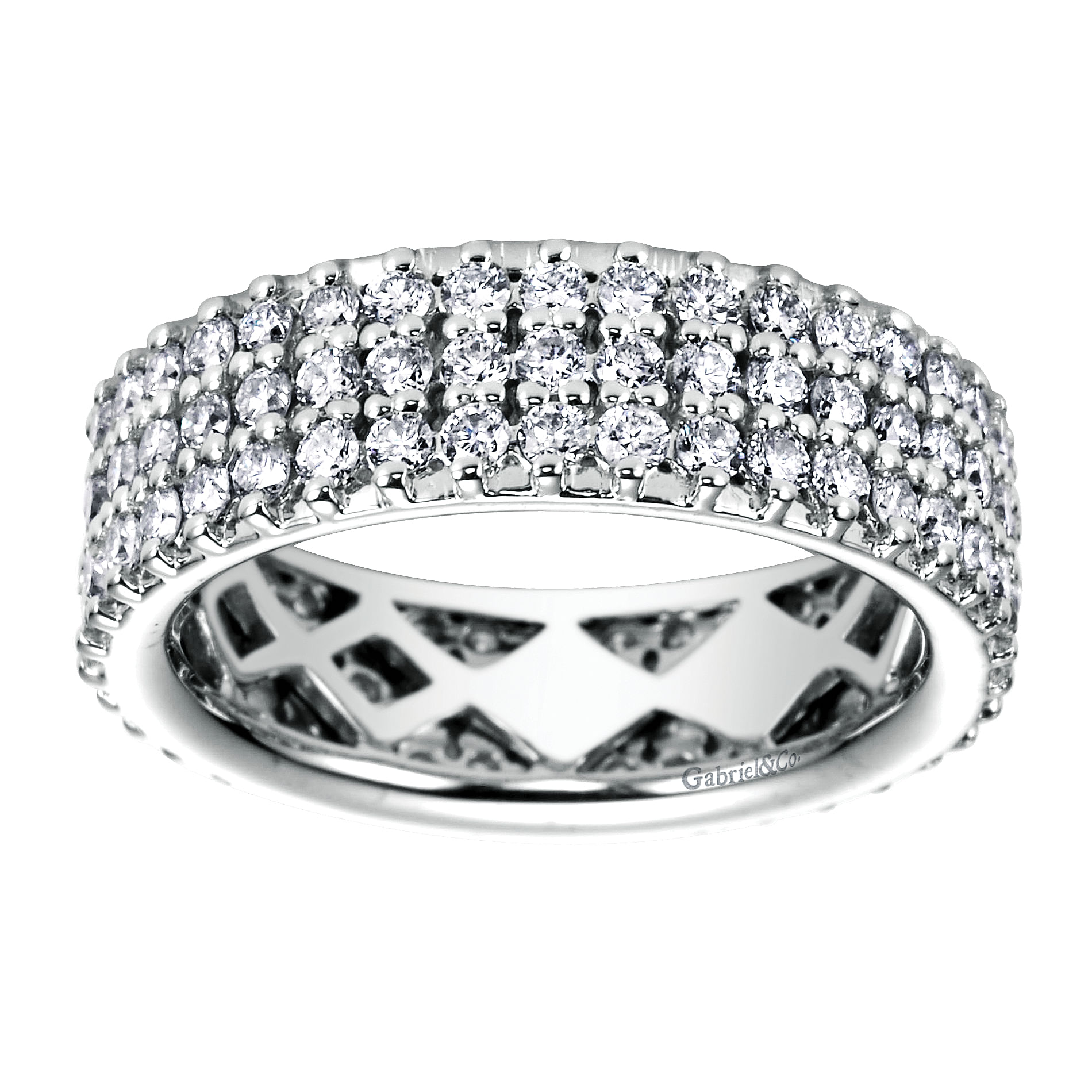 14k White Gold Diamond Eternity Band Anniversary Band angle 5 14k White Gold Diamond Eternity Band Anniversary Band angle 5