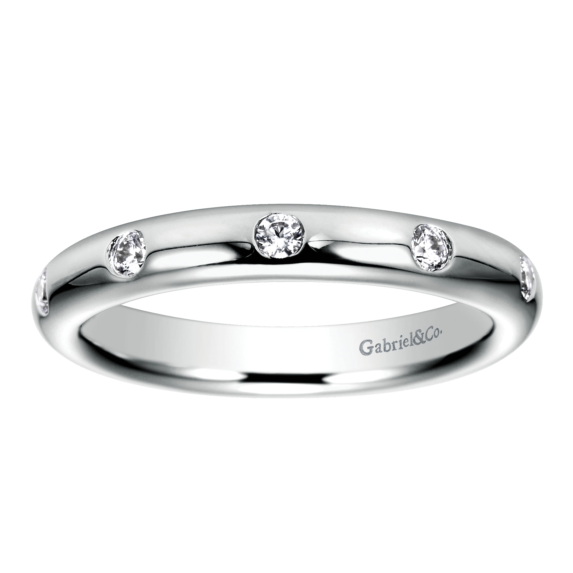 14k White Gold Diamond Eternity Band Anniversary Band angle 5 14k White Gold Diamond Eternity Band Anniversary Band angle 5