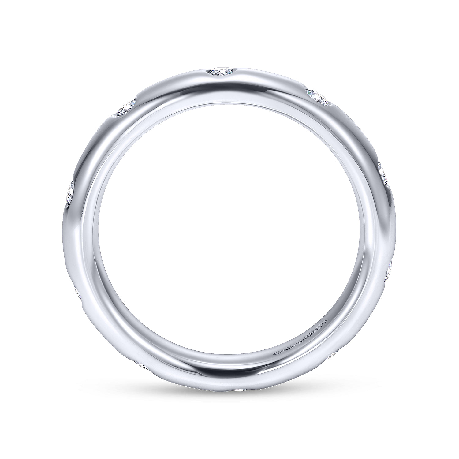 14k White Gold Diamond Eternity Band Anniversary Band angle 2 14k White Gold Diamond Eternity Band Anniversary Band angle 2
